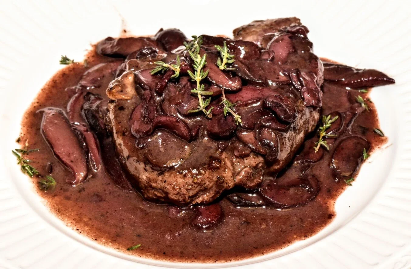 Filet Mignon with Red Wine and Wild Mushroom Sauce