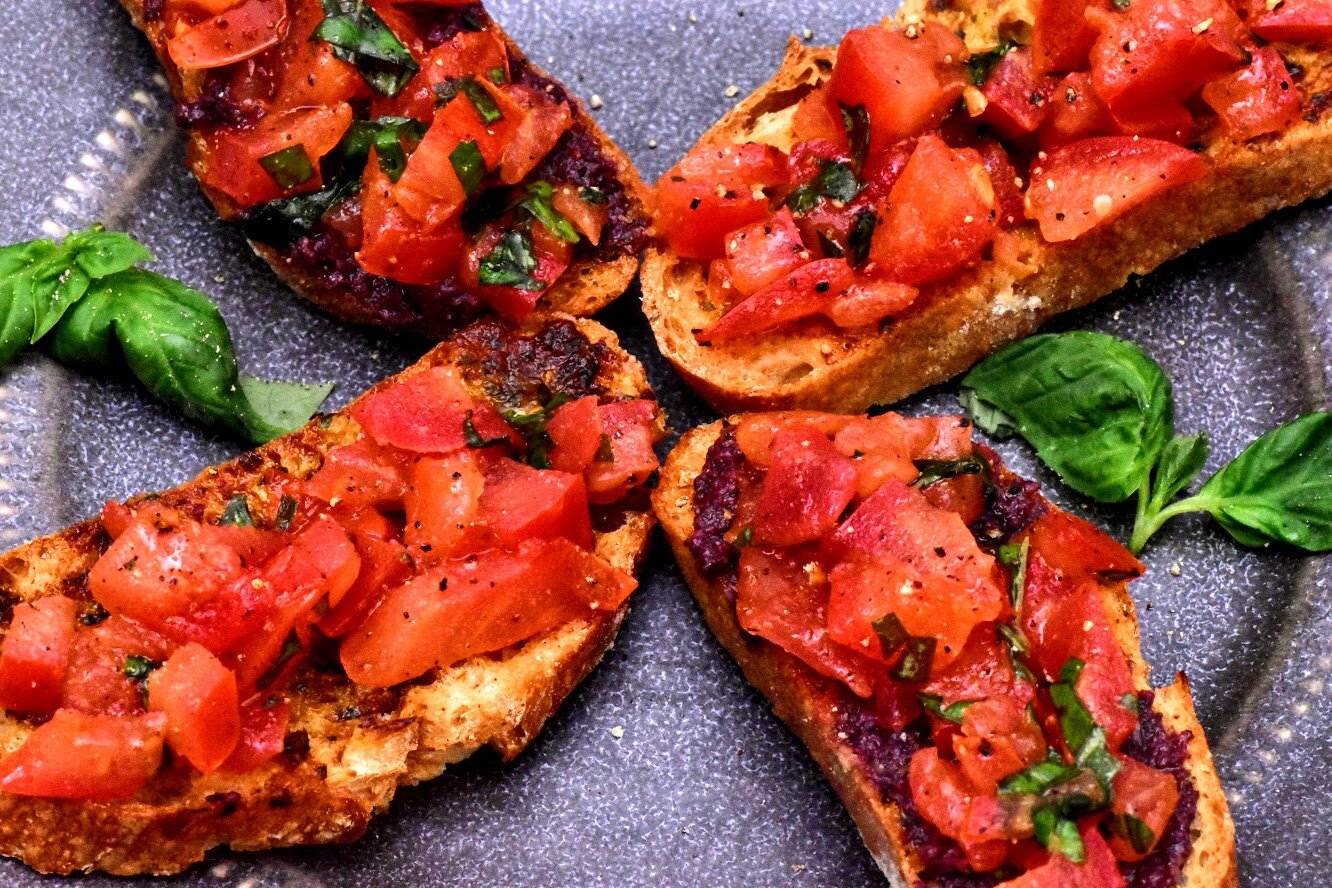 Two Kinds of Crostini with Tomato-Basil Salsa