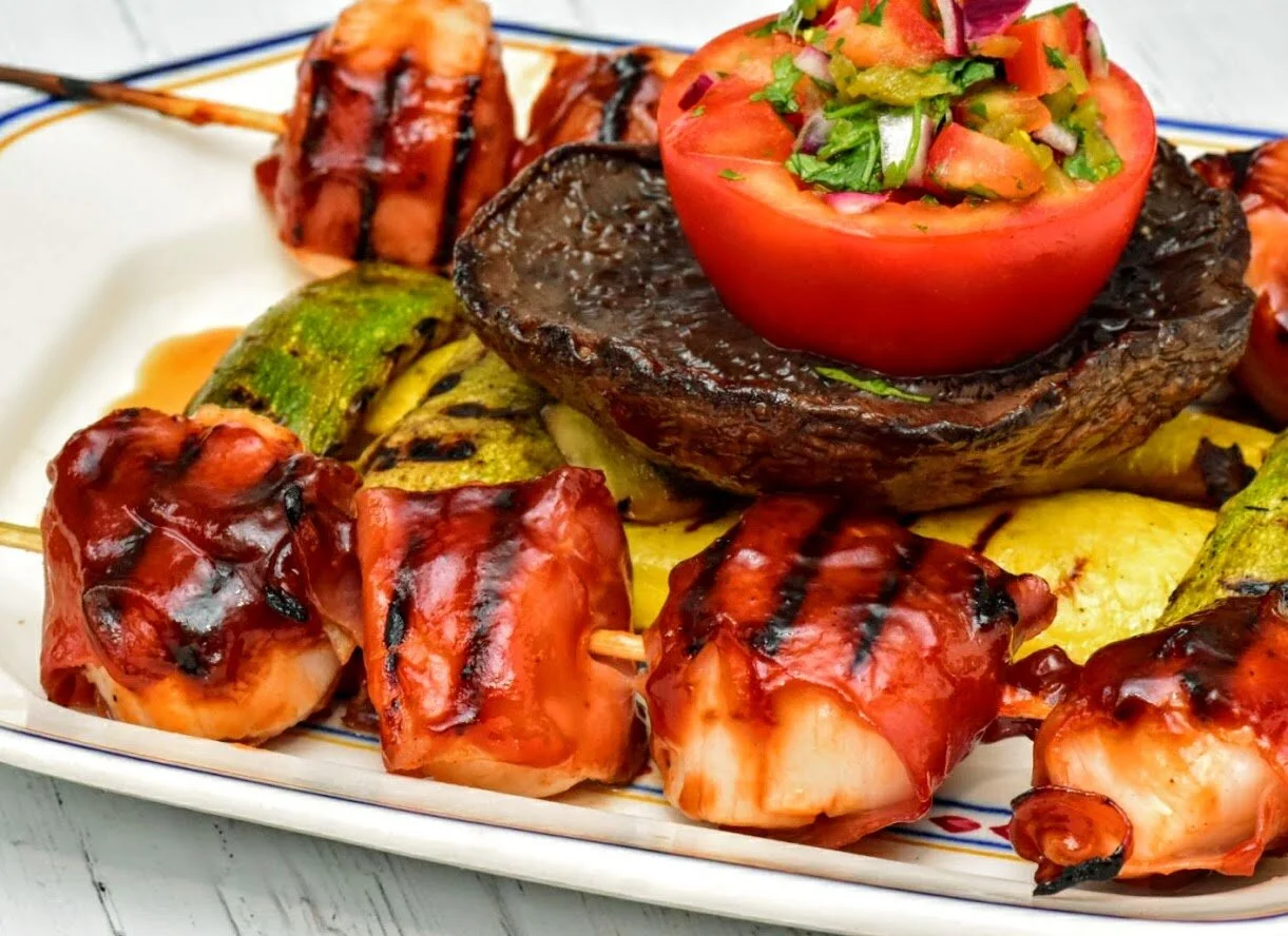 Barbecue Scallops Wrapped in Prosciutto