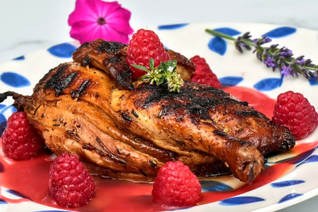 Grilled Chicken with Raspberry Sauce 