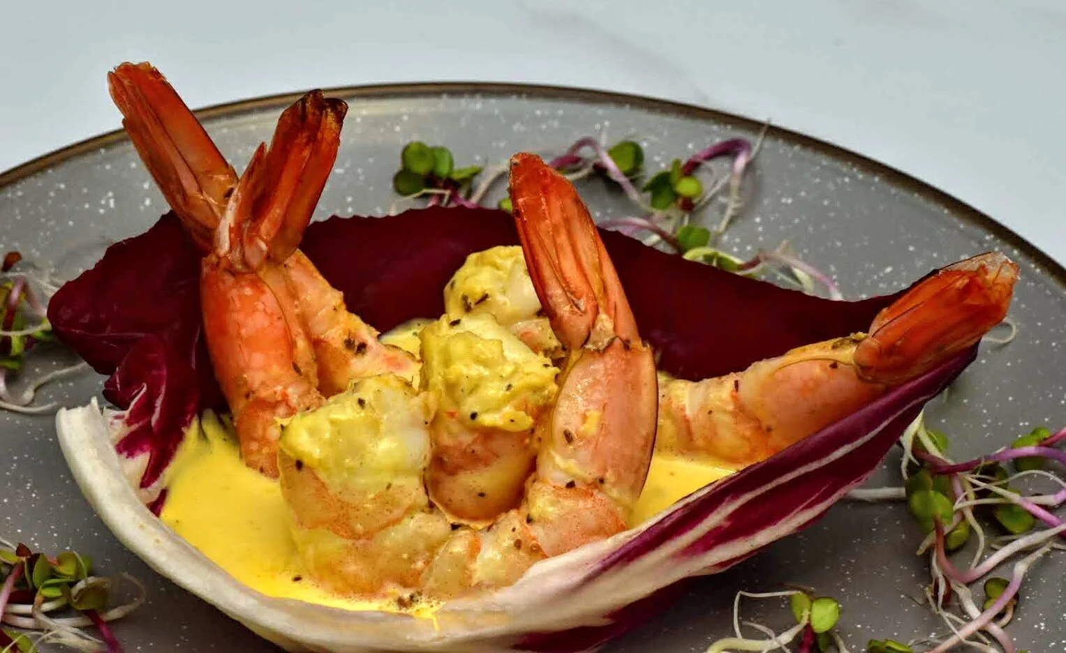 Anise Flavored Shrimp with Saffron Aioli