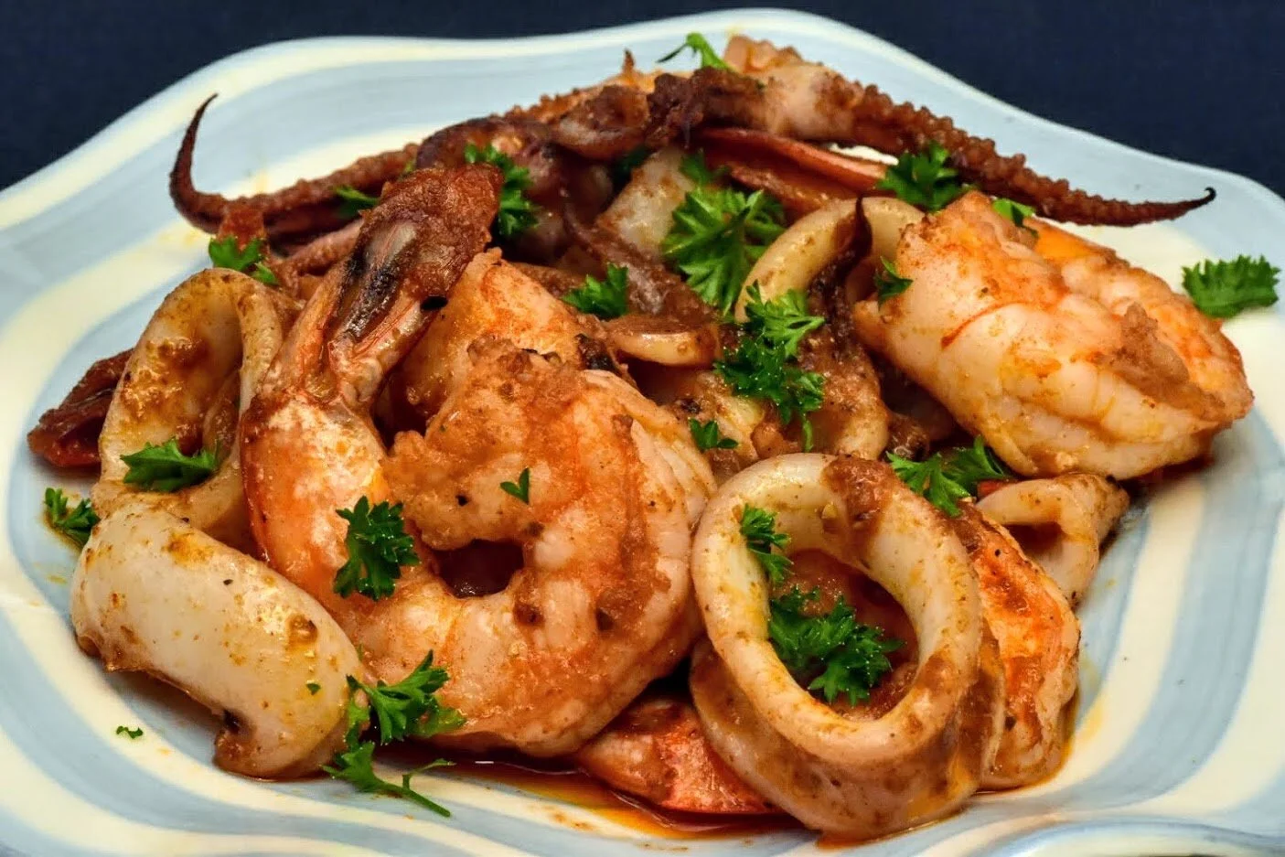 Iberian Garlic Shrimp and Calamari  (Camarón y Calamar Ajoso)