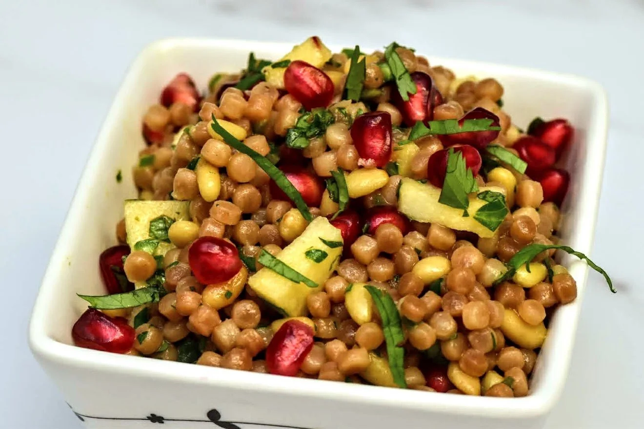 Pearl Couscous with Pine Nuts and Pomegranates