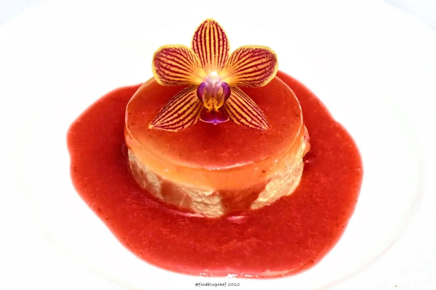 Orange Panna Cotta with Strawberry Coulis