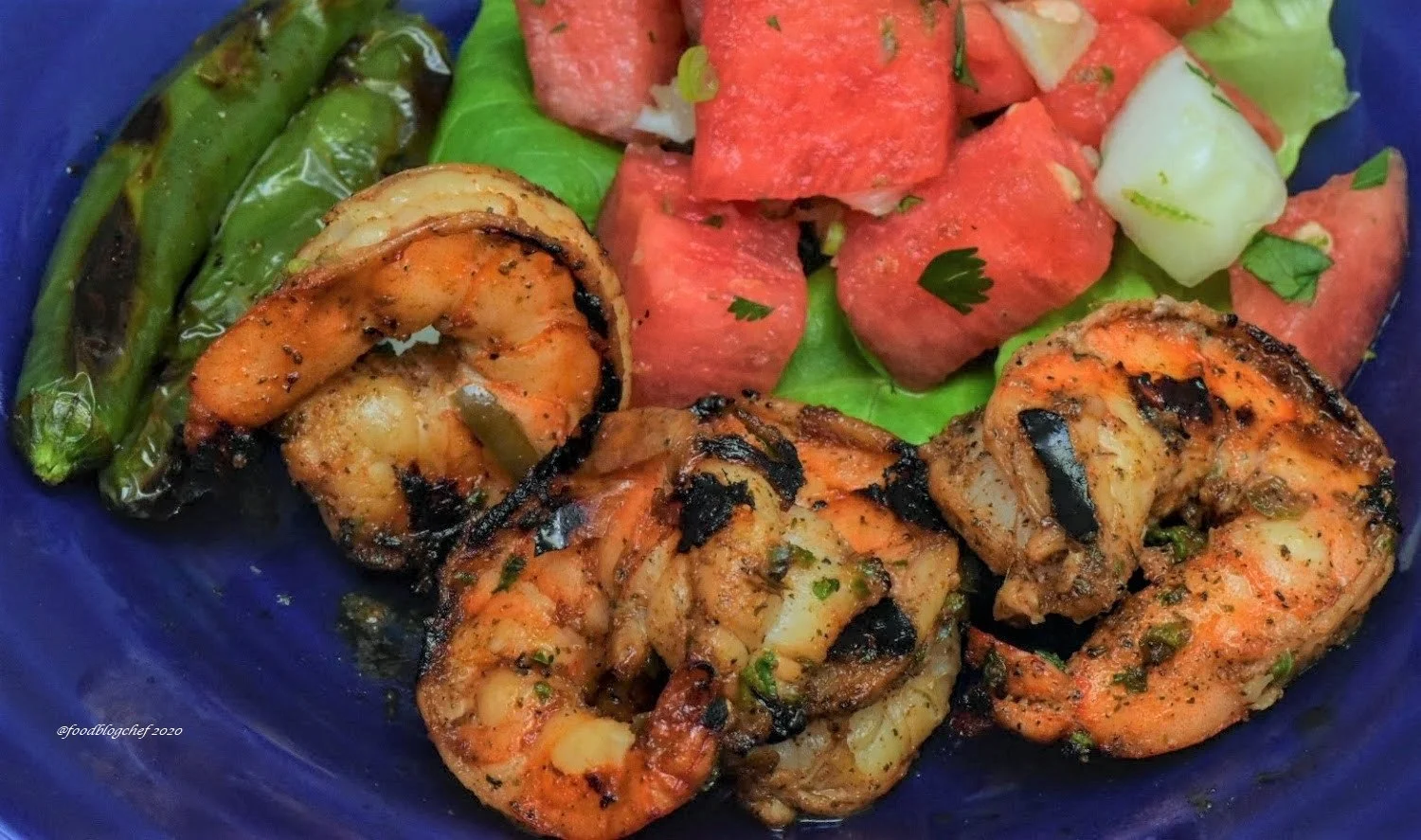Spicy Grilled Shrimp with Watermelon Salsa