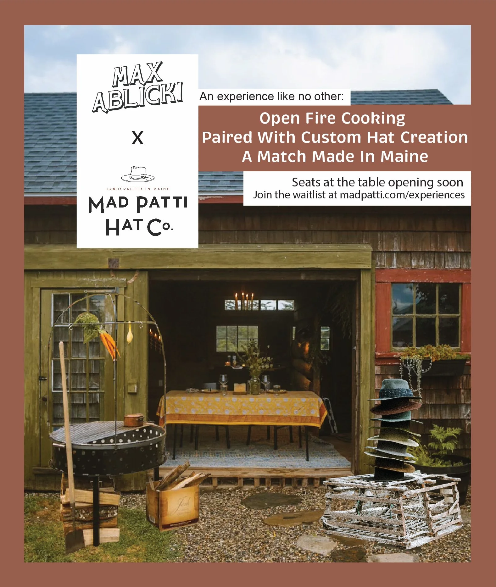 Open Fire Dinner + Custom Hat Collaboration Experience