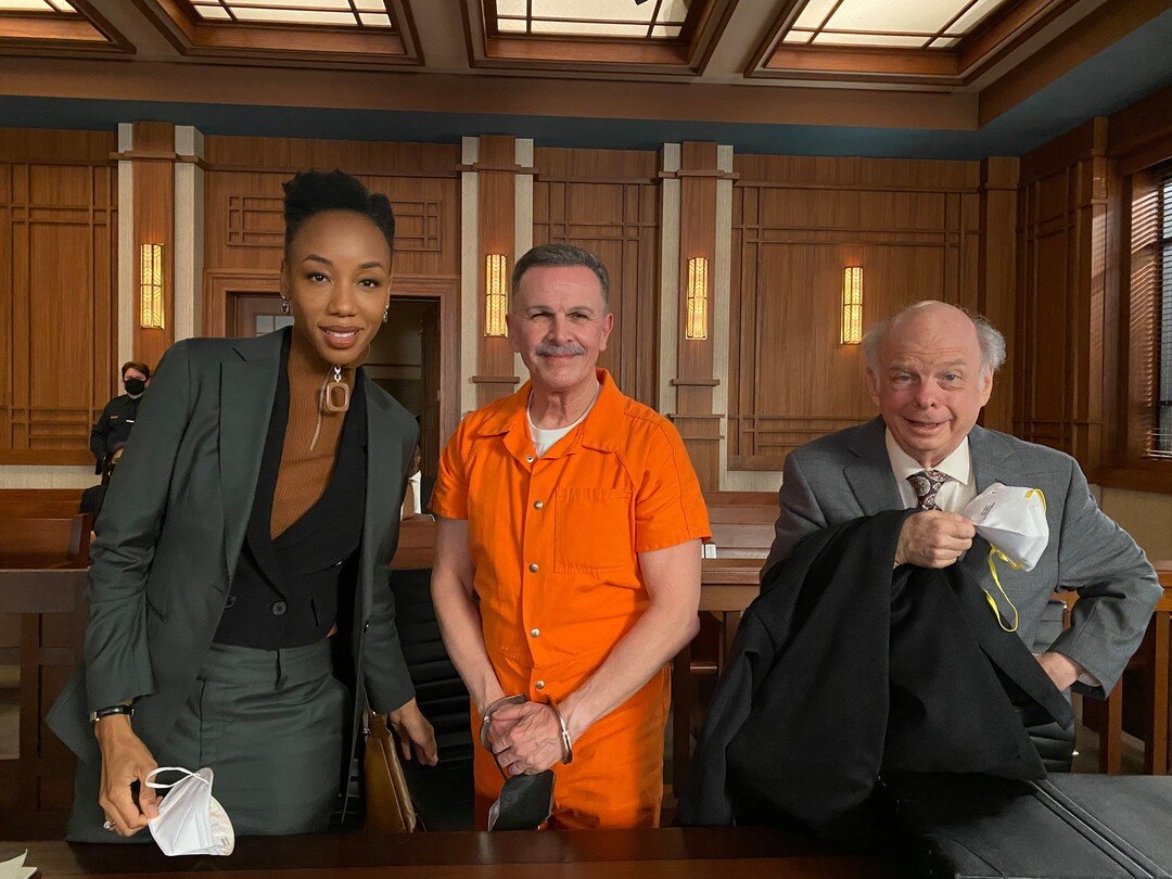 On the set of #TheGoodFight, Season 5, with the highly talented @charmainebingwa  and the great Wallace Shawn, whom you may recognize as Vizzini in The Princess Bride. Delighted to work with both of these remarkable actors in this award-winning legal