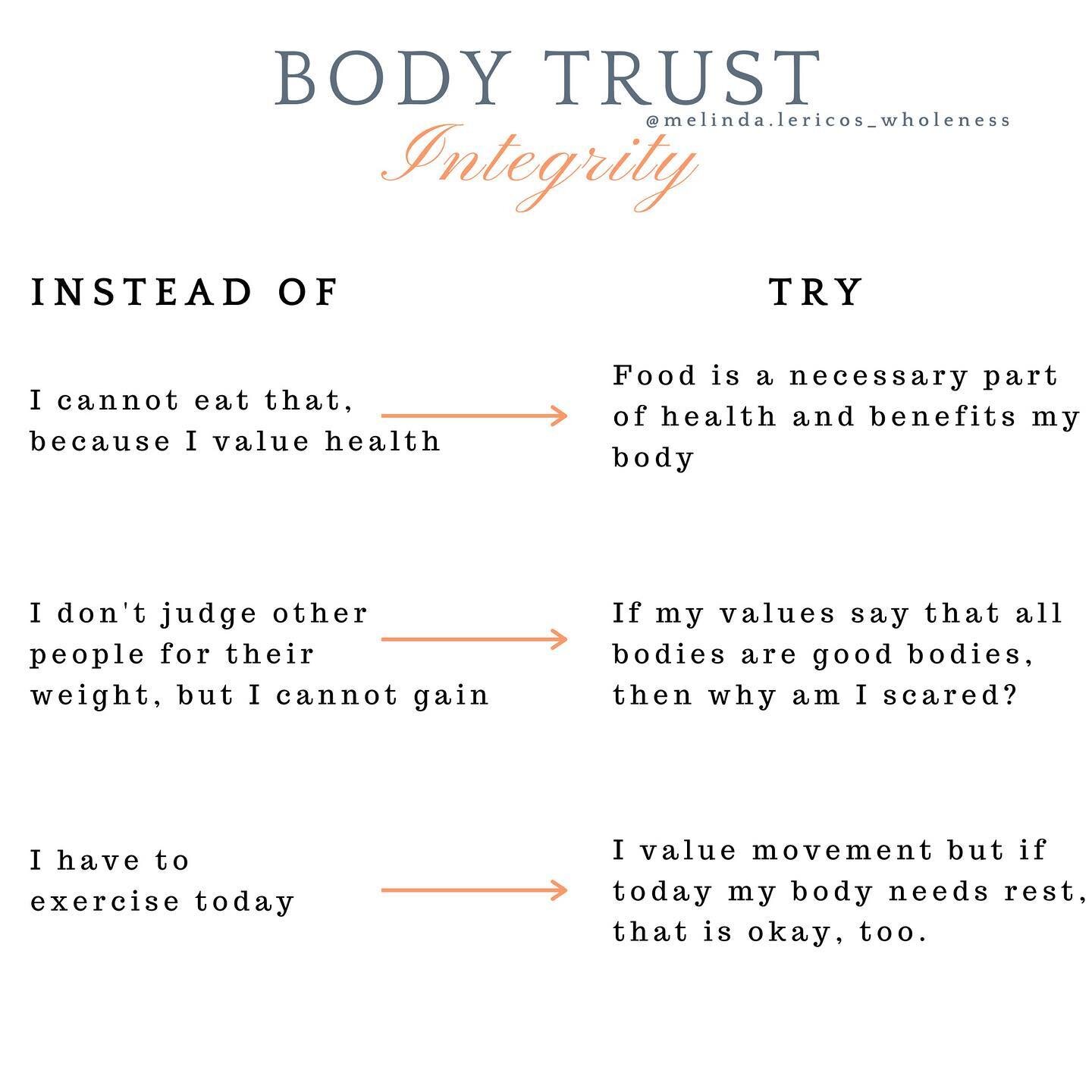 When our thoughts are not aligned with our values, our actions are likely not either. 
⠀⠀⠀⠀⠀⠀⠀⠀⠀
Notice this weekend how your thoughts lead to actions and how those actions build or hurt your relationship with your body. 
⠀⠀⠀⠀⠀⠀⠀⠀⠀
⠀⠀⠀⠀⠀⠀⠀⠀⠀
#bodytru