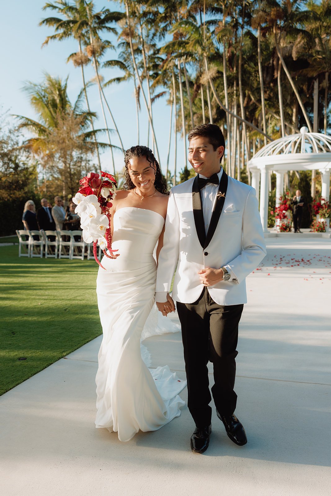 Luxury wedding bouquet photographed during an outdoor South Florida wedding.