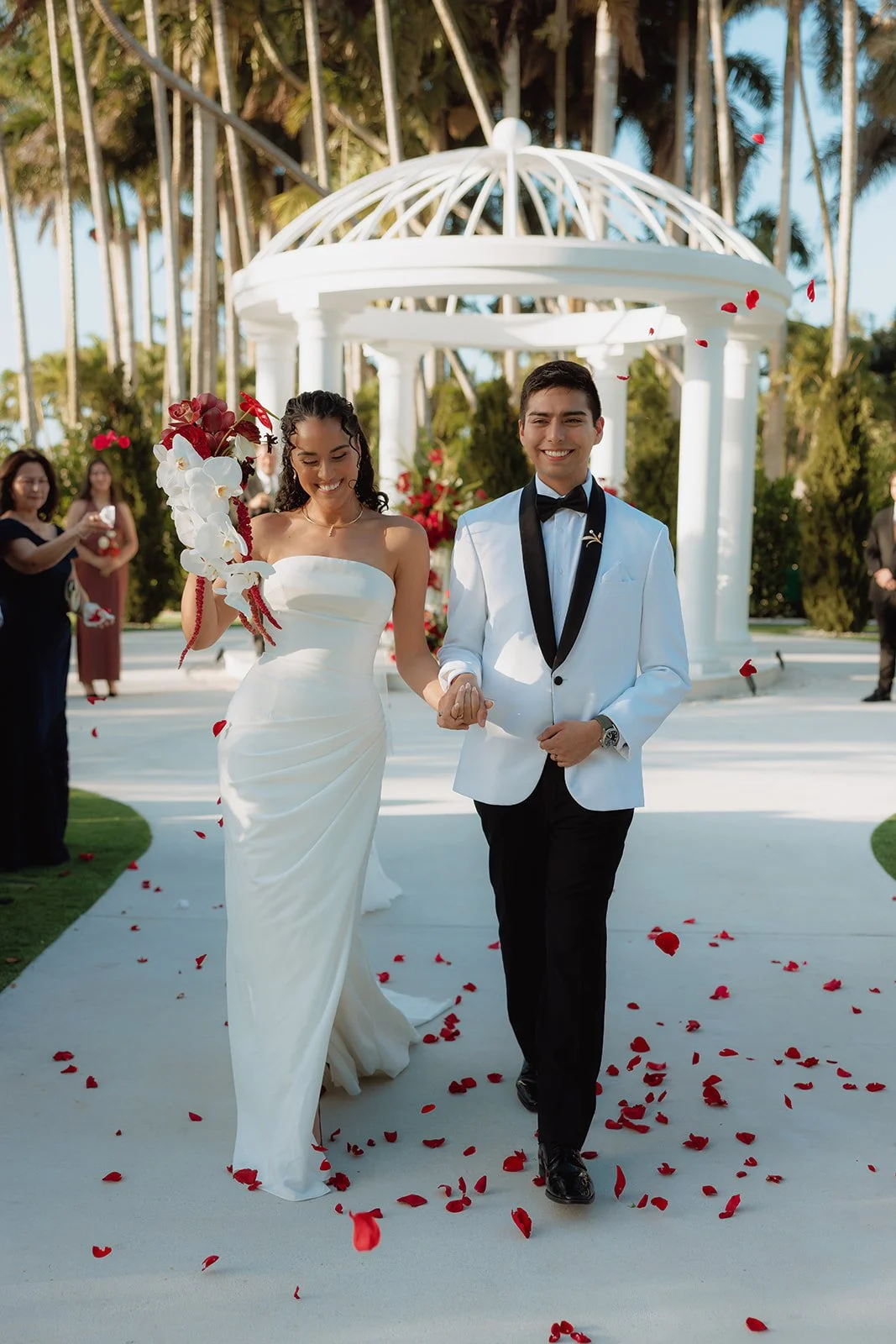 Luxury wedding bouquet photographed during an outdoor South Florida wedding.