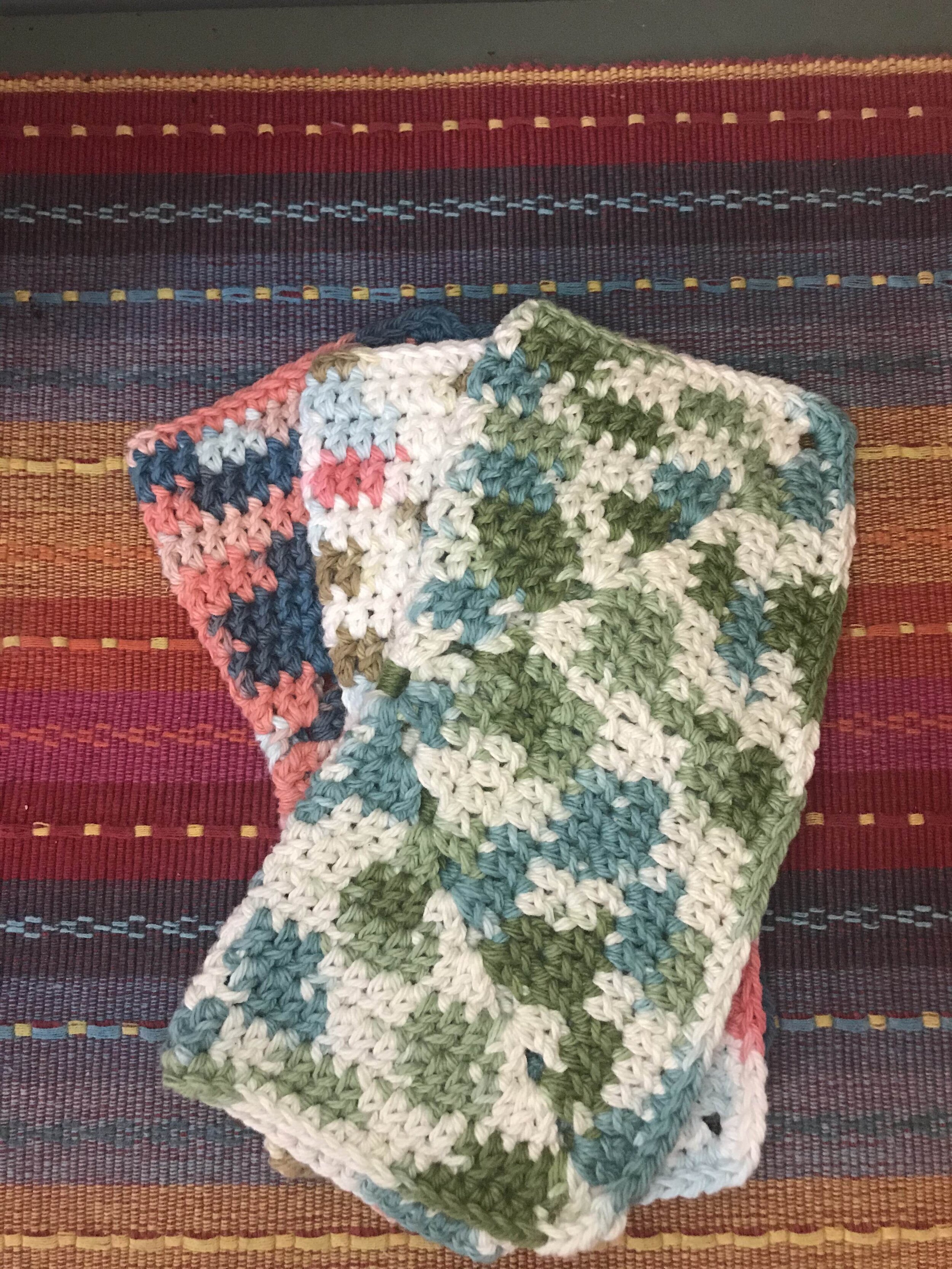 Three Colourful Crochet Dishcloths