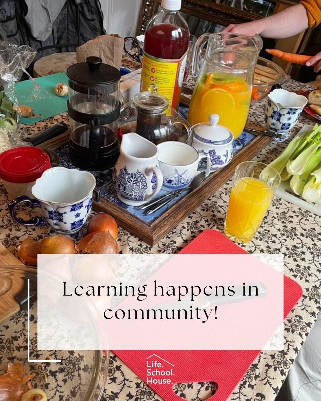 Learning happens in community, around a kitchen table 🏡 

Some of the most powerful learning happens in third spaces. Spaces where people feel safe, curious, and free to try things hands-on. ✨ 

At LifeSchoolHouse, this is in our volunteer Hosts' ho