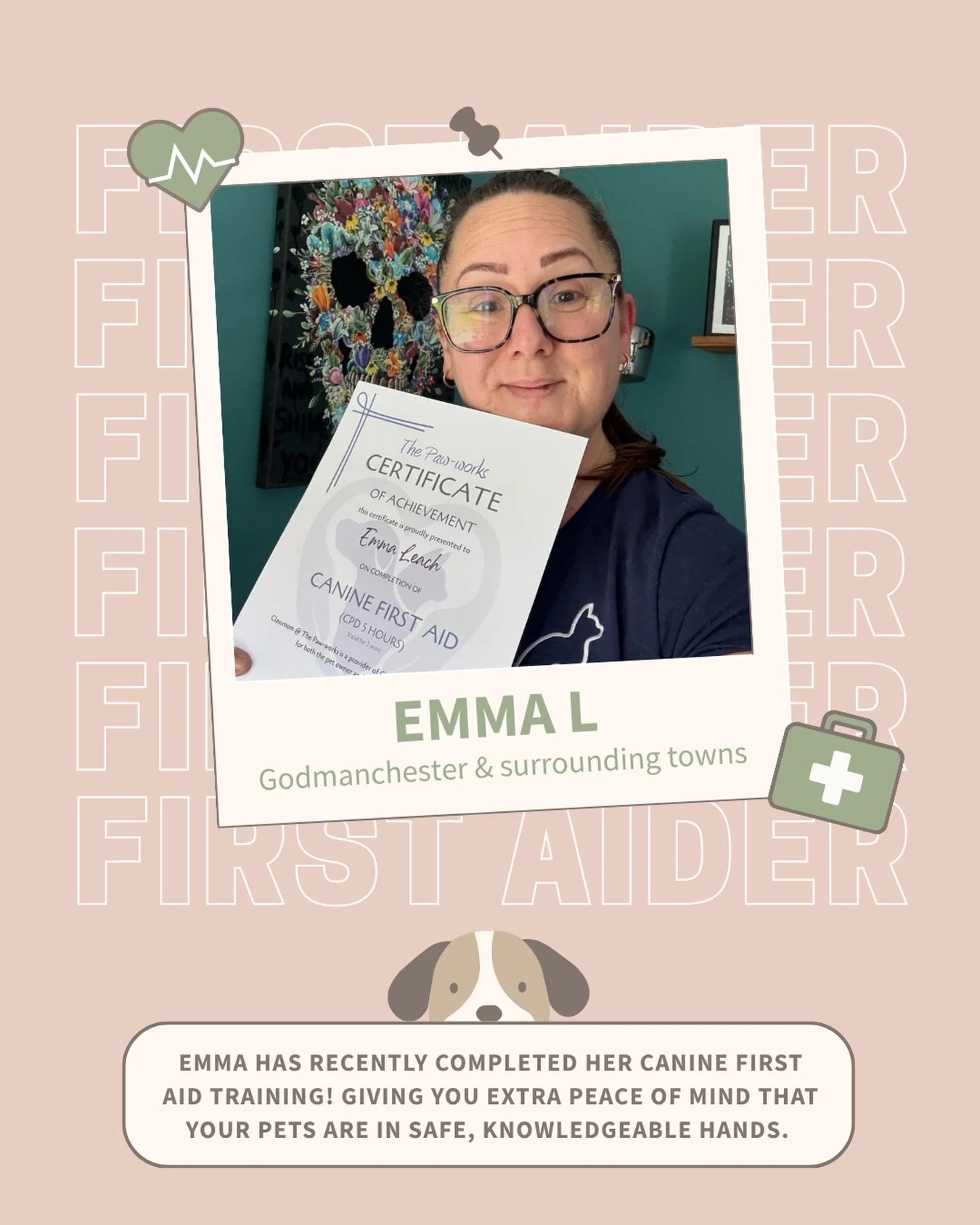 A little update on Emma - now officially Canine First Aid certified 🐾🩺

We&rsquo;re so proud of the care and commitment our team show behind the scenes to keep your pets safe, happy, and well looked after 💛

It&rsquo;s things like this that give t