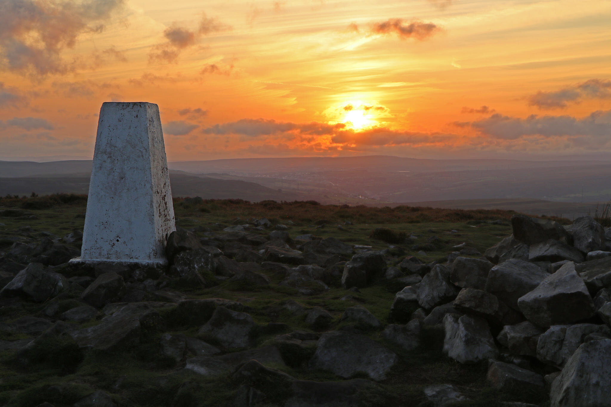Sunset at the Blorenge trig point