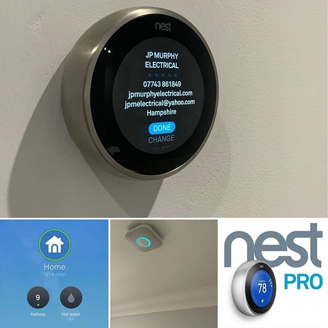 JP Murphy Electrical your Official Nest Pro Installers - ⭐️⭐️⭐️⭐️⭐️ Nest smoke and carbon monoxide detector installed with Nest learning thermostat @googlenest #smarthome #interiorstyle #local #hampshirelife #technology #highcliffe #bartononsea #newf