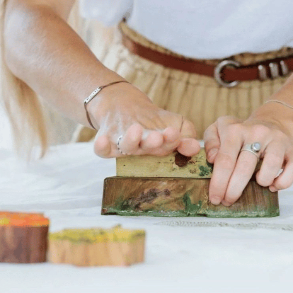 Mindful Block Printing Workshop for Teams with Carnatic Music