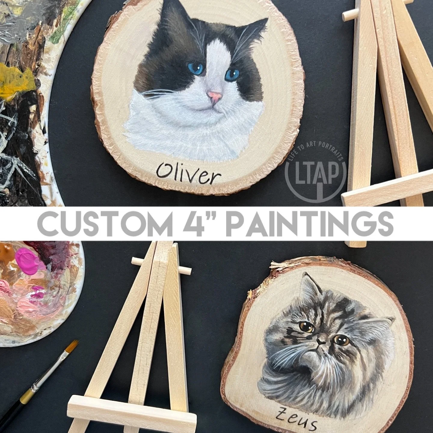 Well, I missed national cat day by a couple of days, 🤪 but my most recent paintings are a couple of kitties, which I was glad to have after many dog commissions! 

This is your friendly reminder that I paint all subjects! 😊 I am only taking a limit