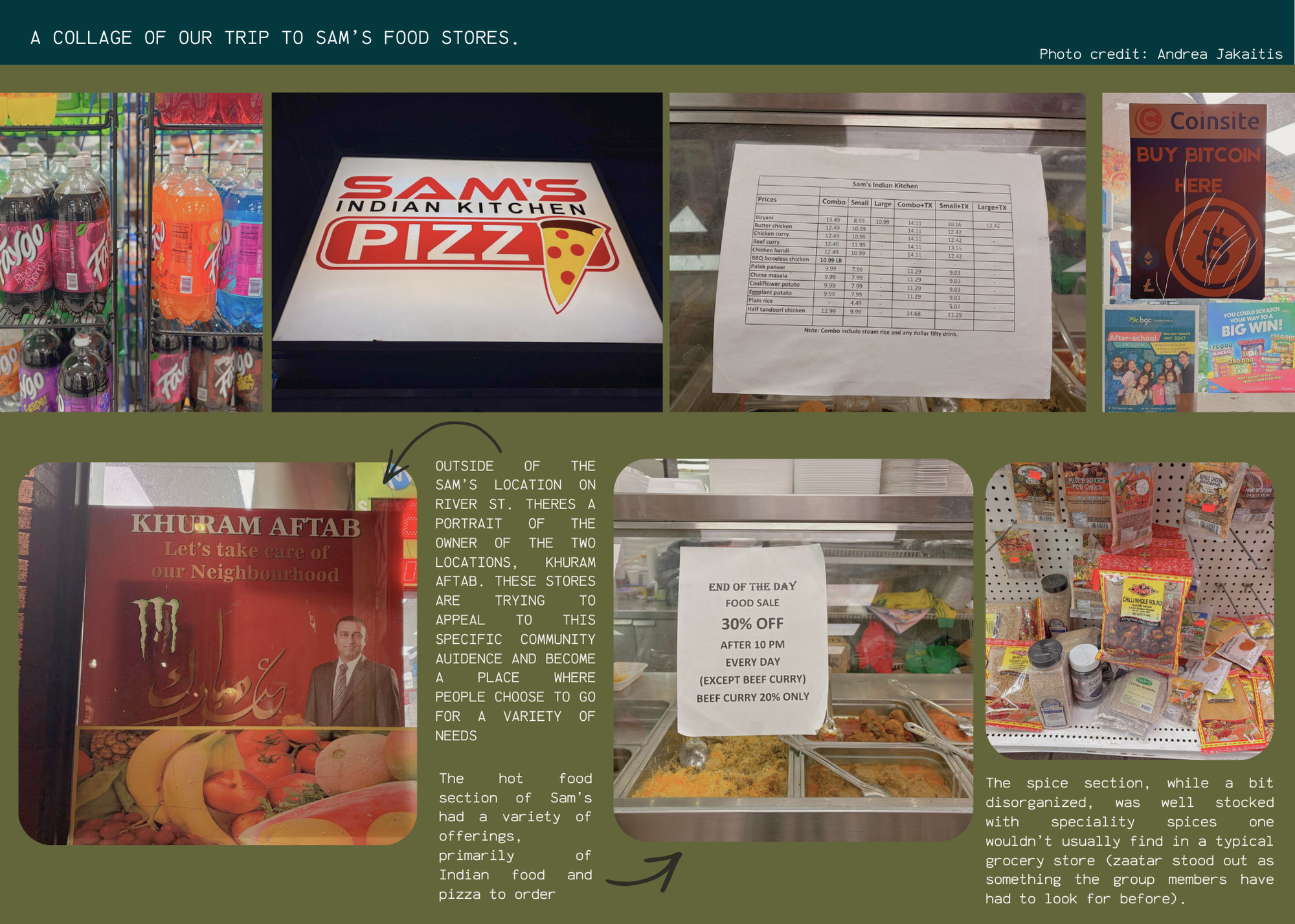 Image 1: Collage of our trip to Sam’s Food Store on River St