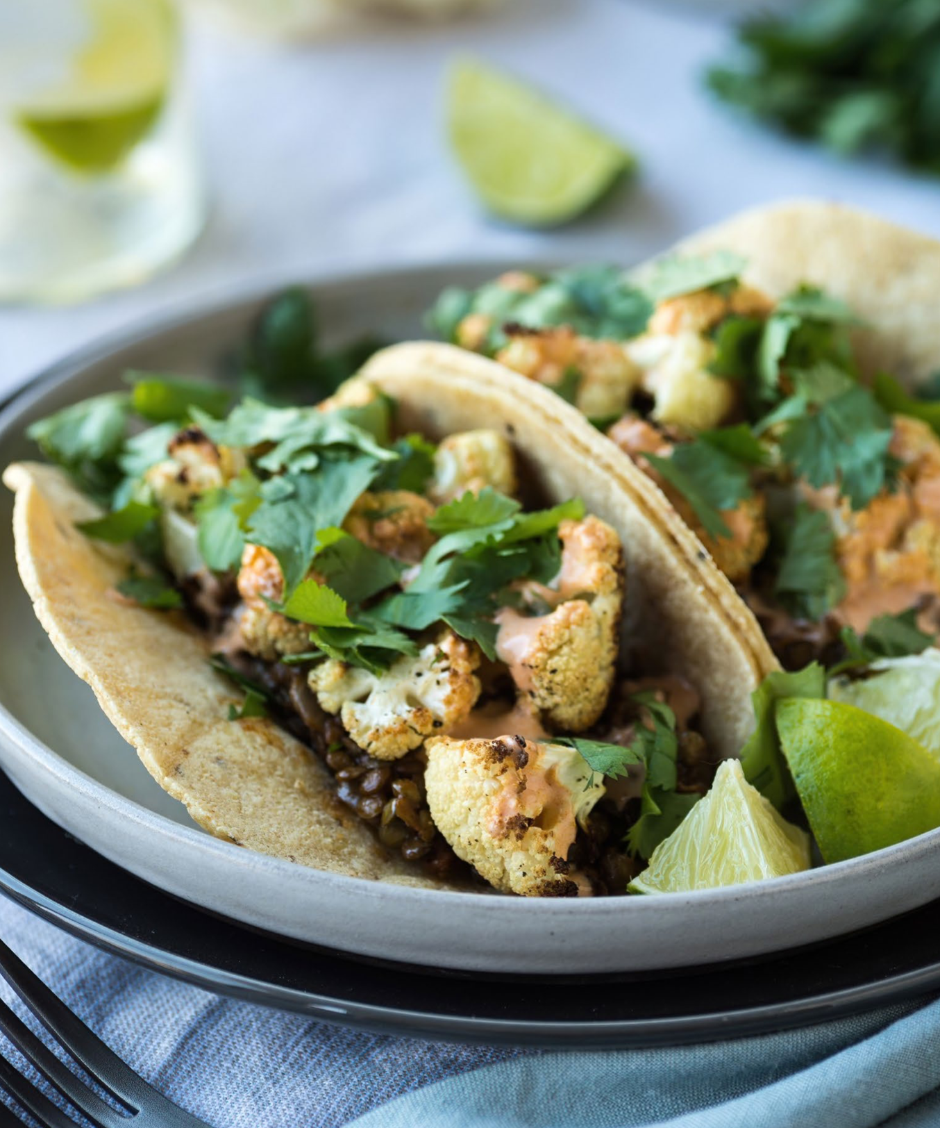 SMASHED LENTIL TACOS