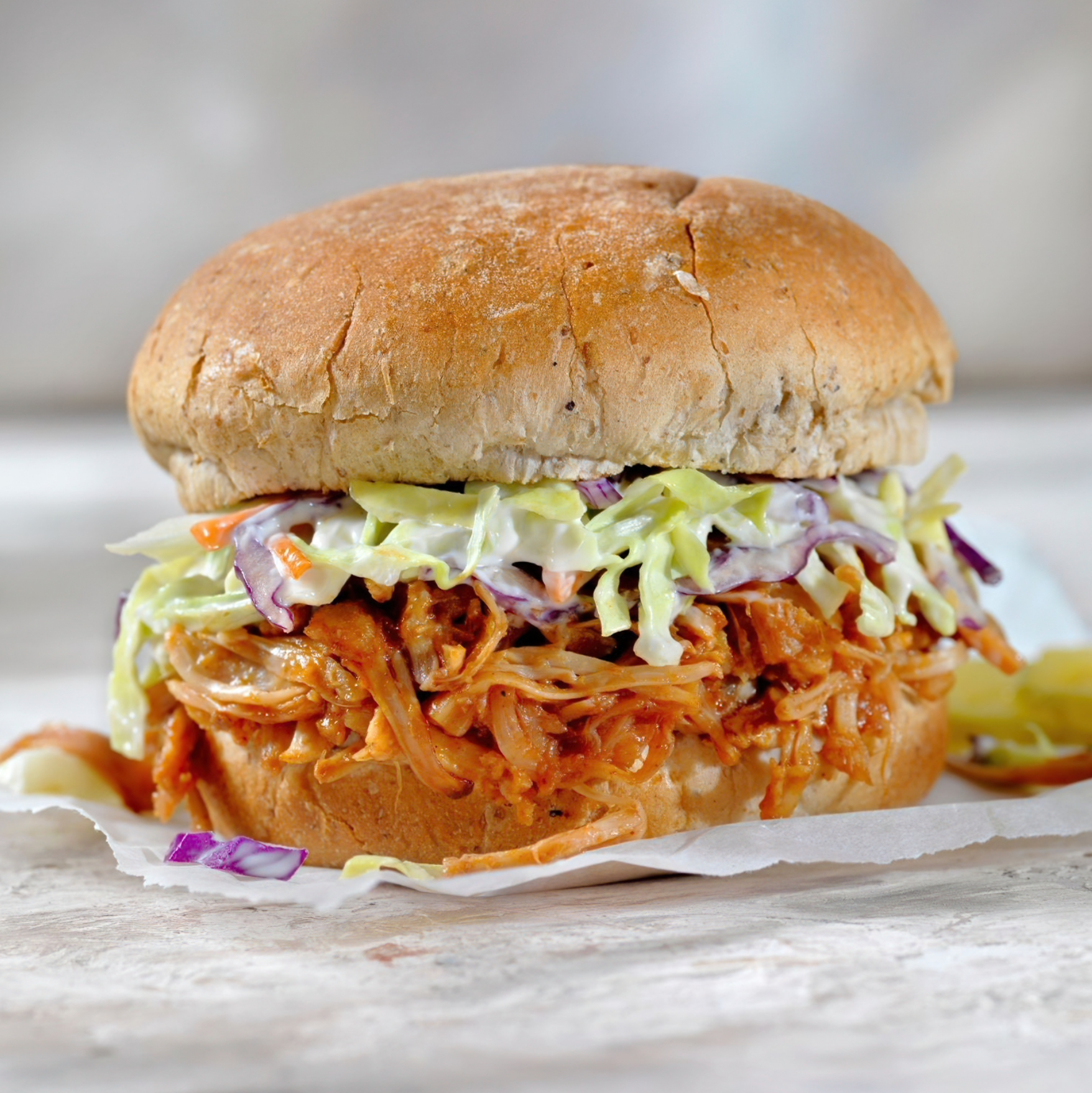 BARBECUE “PULLED” JACKFRUIT SANDWICH
