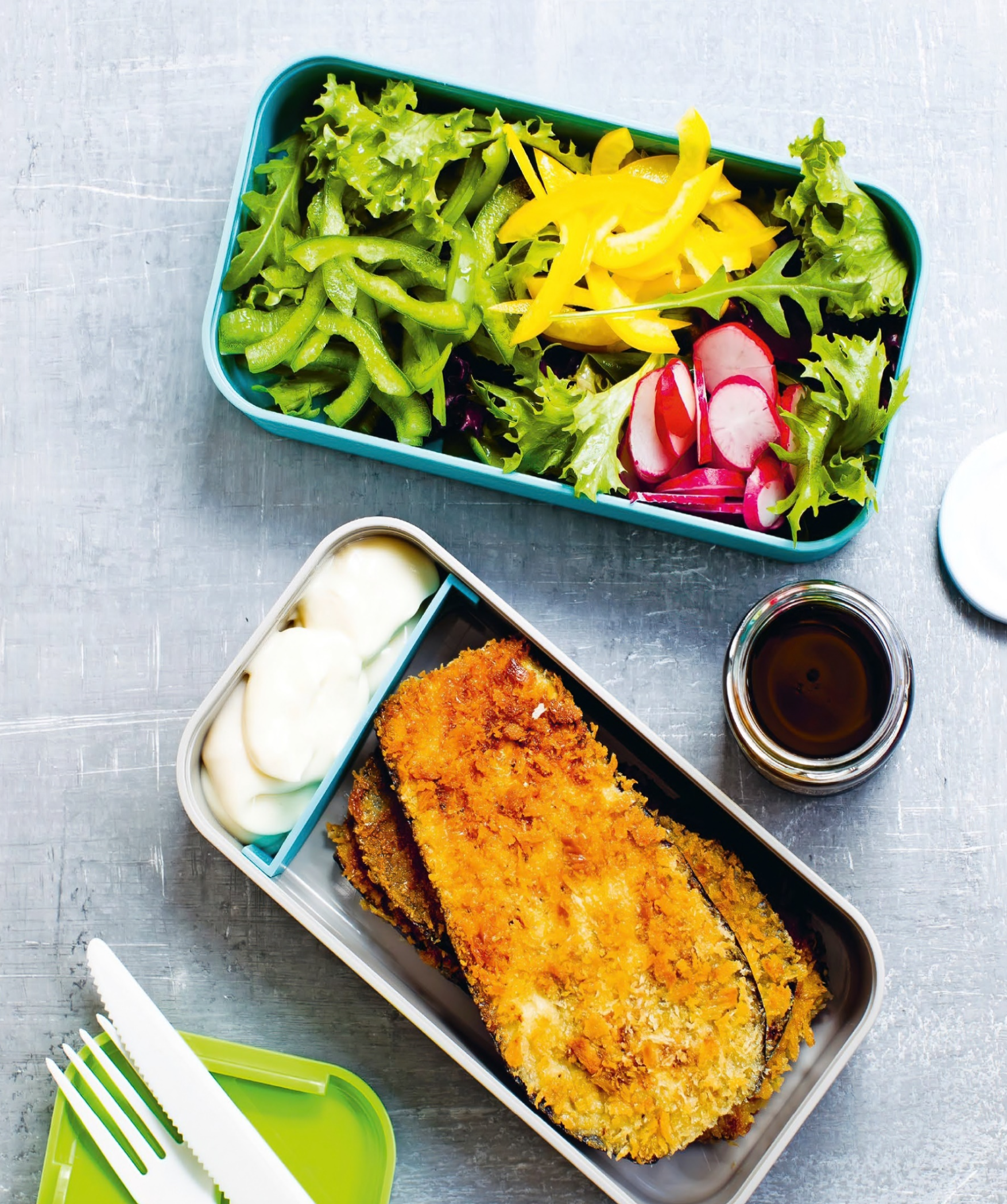 EGGPLANT SCHNITZEL WITH GARLIC CREAM