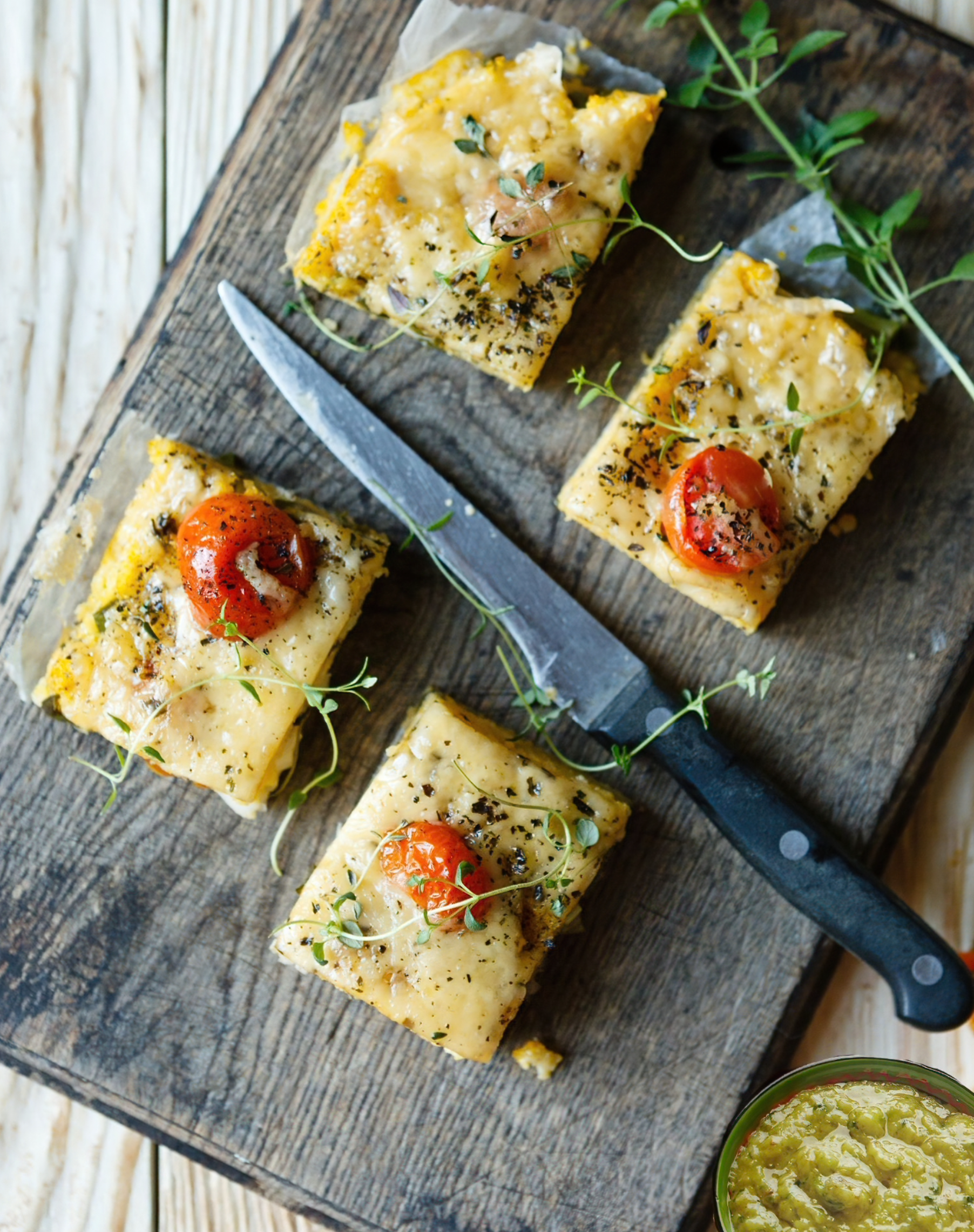 STUFFED POLENTA WITH GREEN MOJO