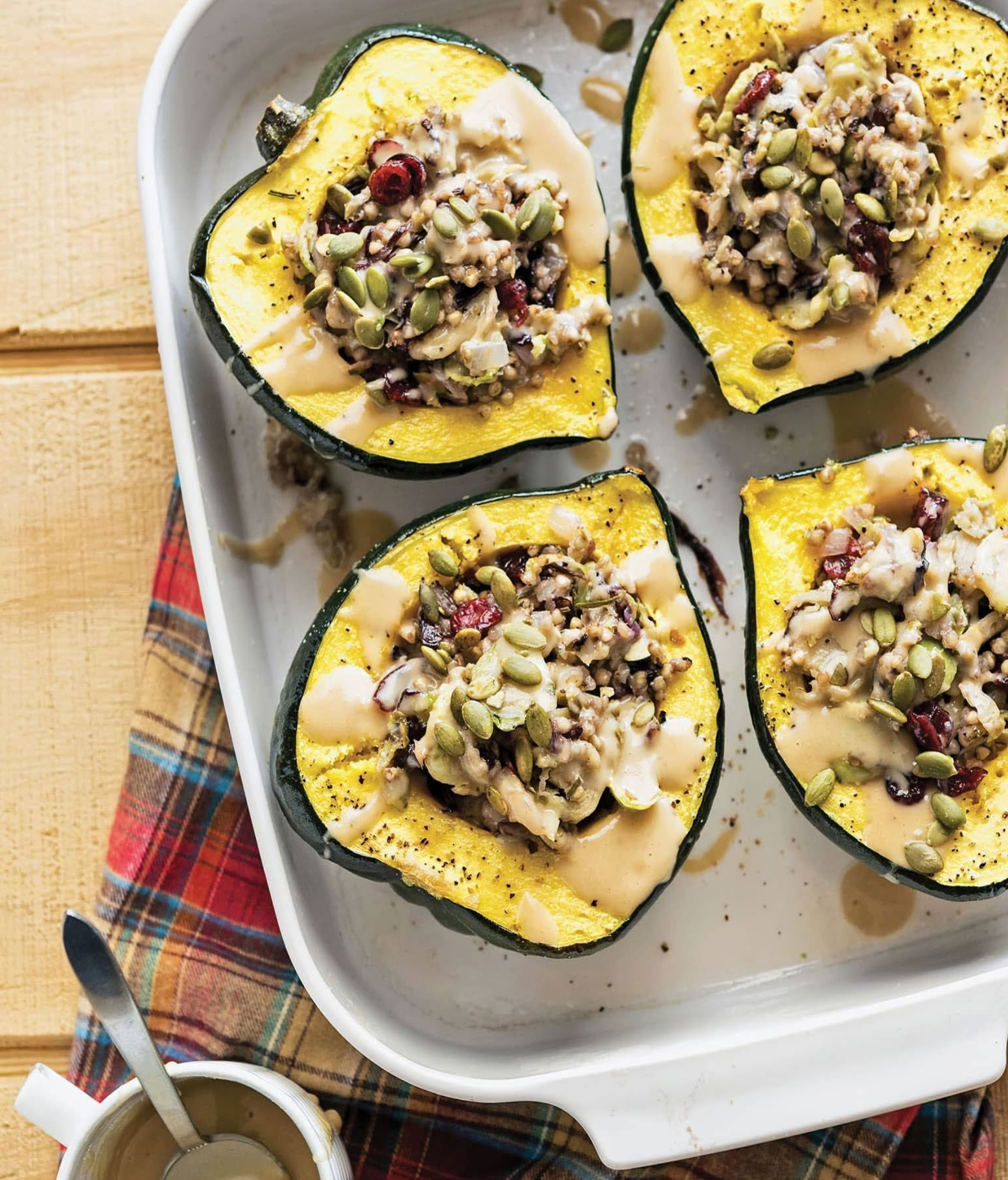 BUCKWHEAT-STUFFED ACORN SQUASH