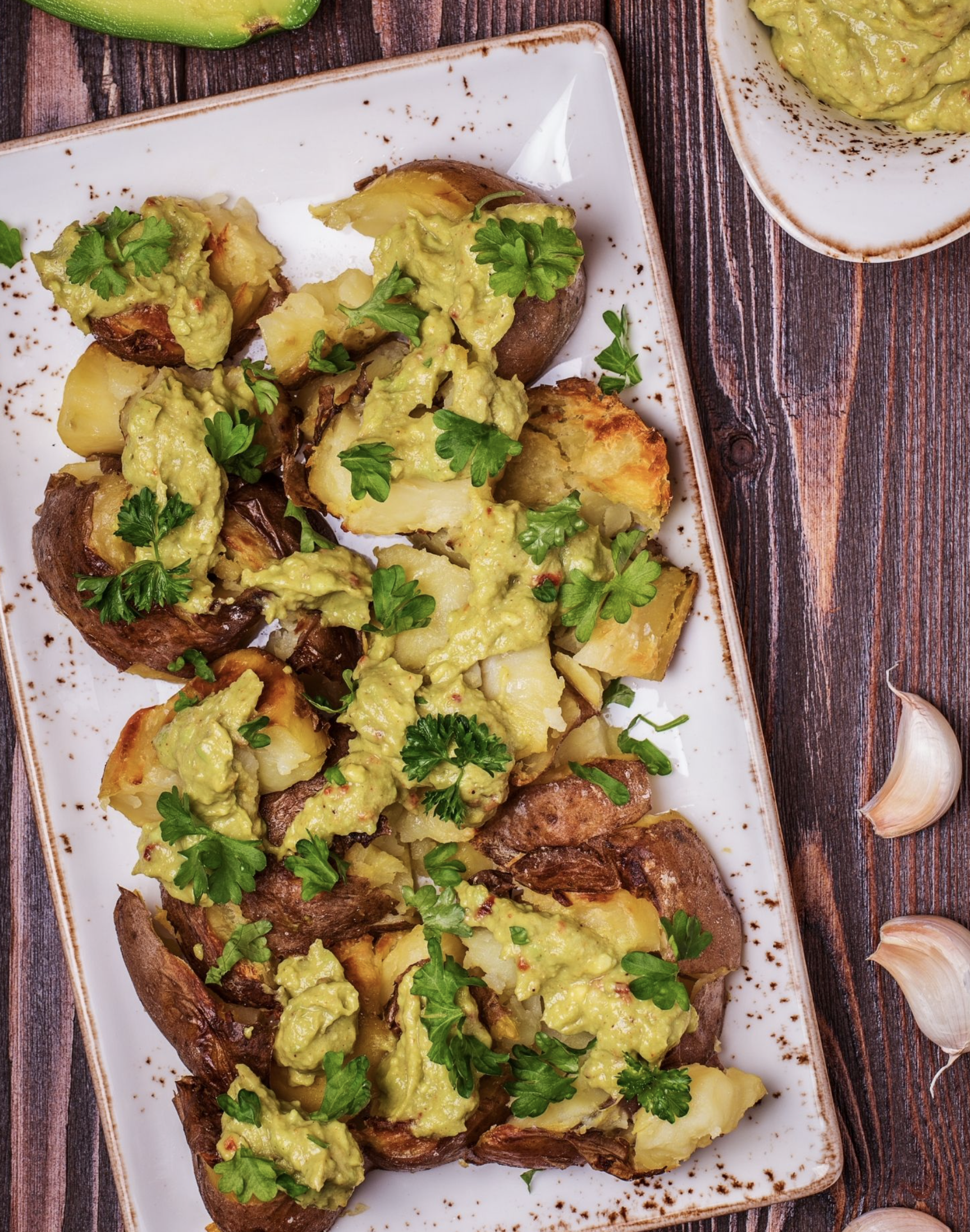 CRISPY POTATO SKINS WITH GUACAMOLE FILLING