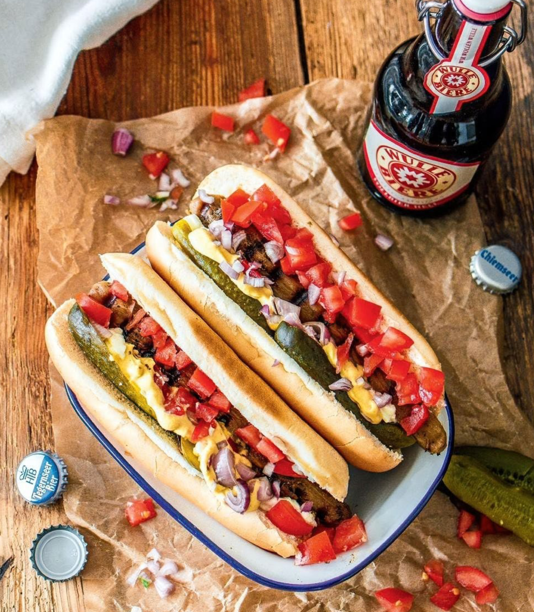 EGGPLANT HOT DOGS WITH BREAD &amp; BUTTER PICKLES
