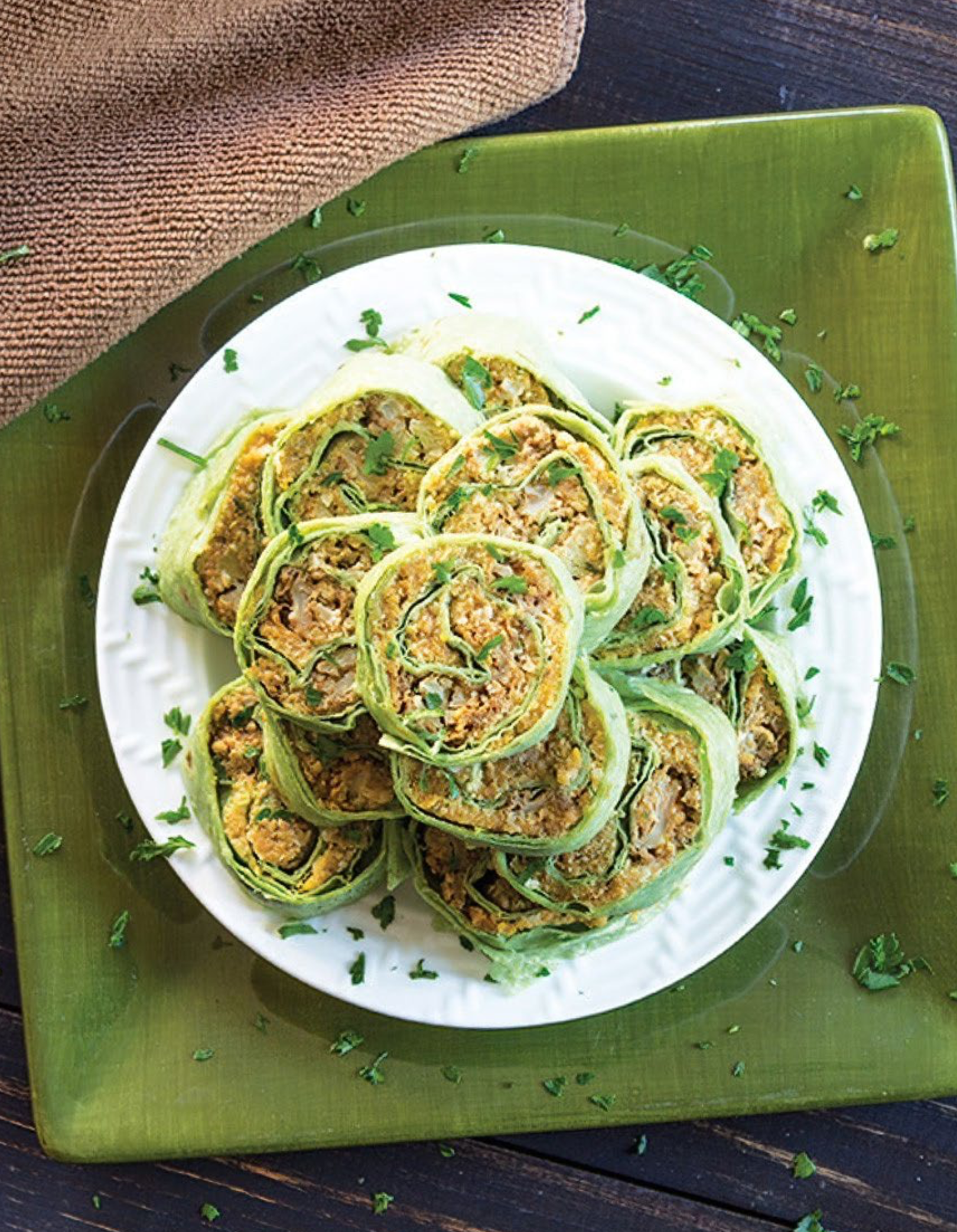 SPICY CHICKPEA SEITAN TOFU ROLLUPS