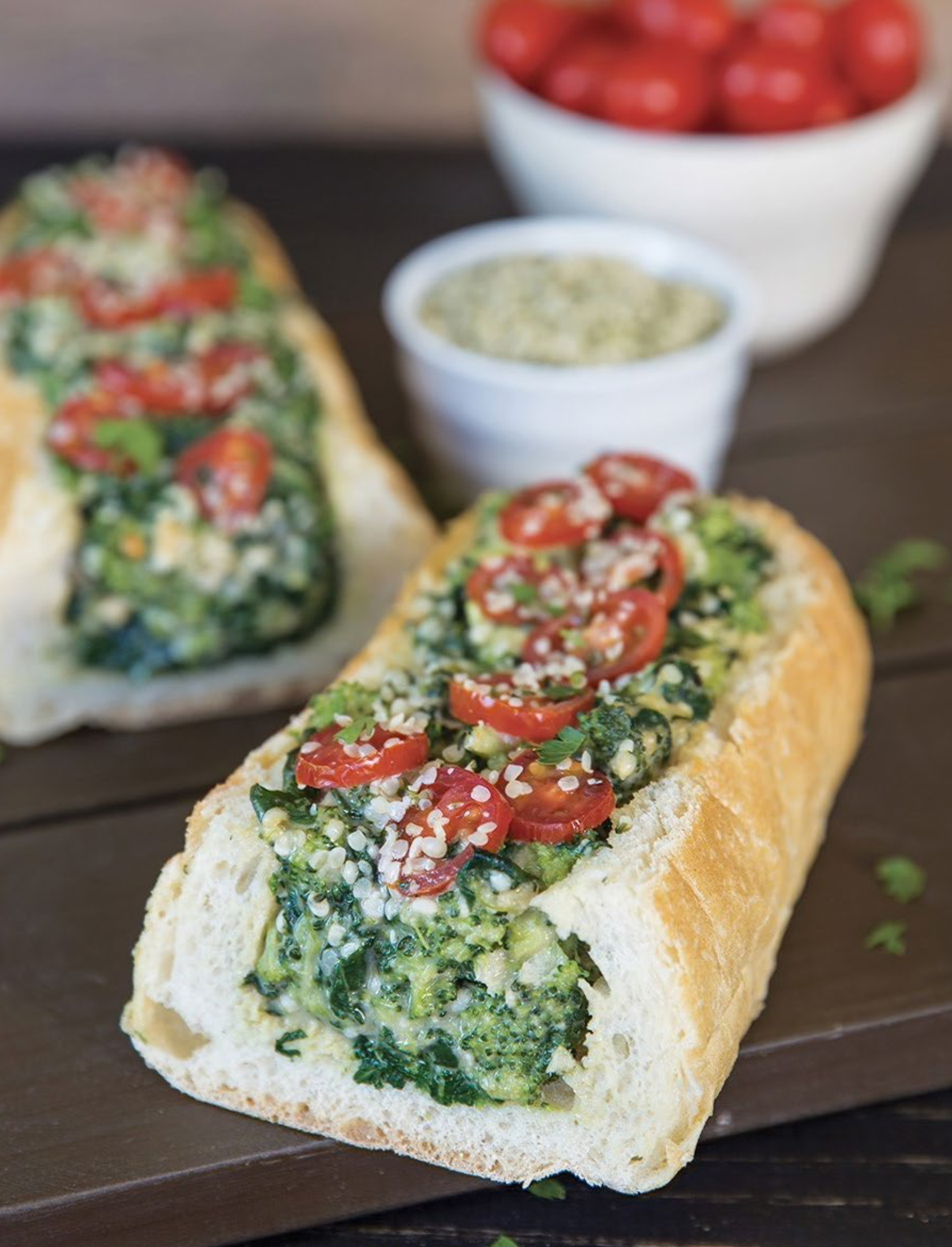 BROCCOLI SPINACH STUFFED BAGUETTE