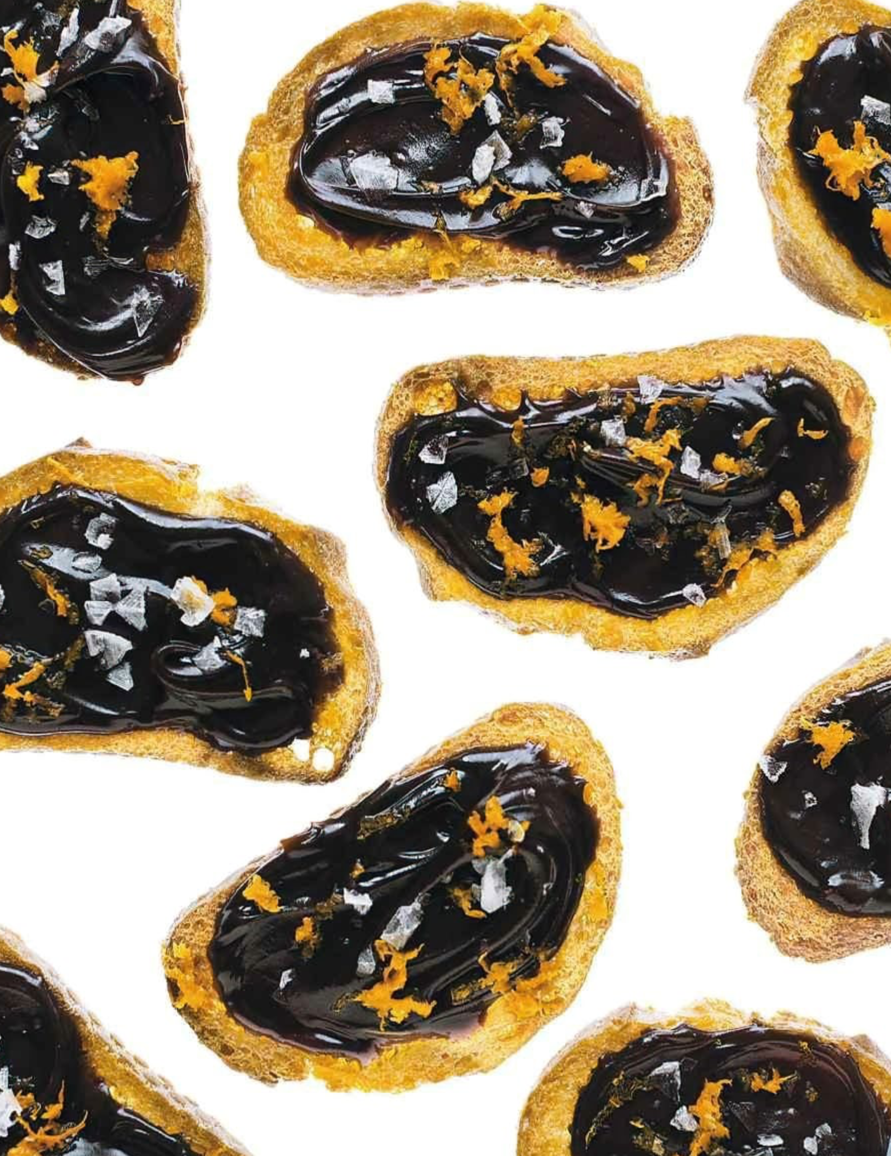 DARK CHOCOLATE CROSTINI WITH SEA SALT &amp; ORANGE ZEST