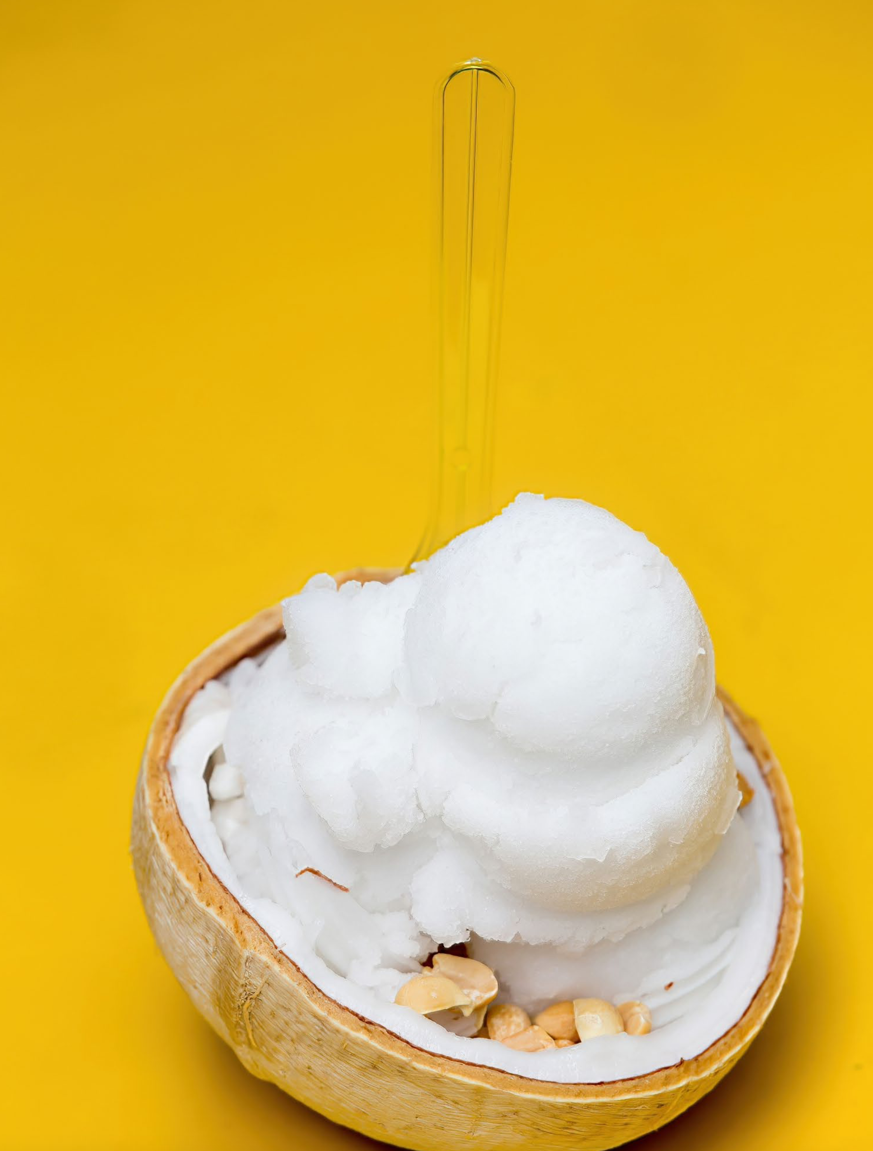 COCONUT SORBET WITH CASHEW BRITTLE