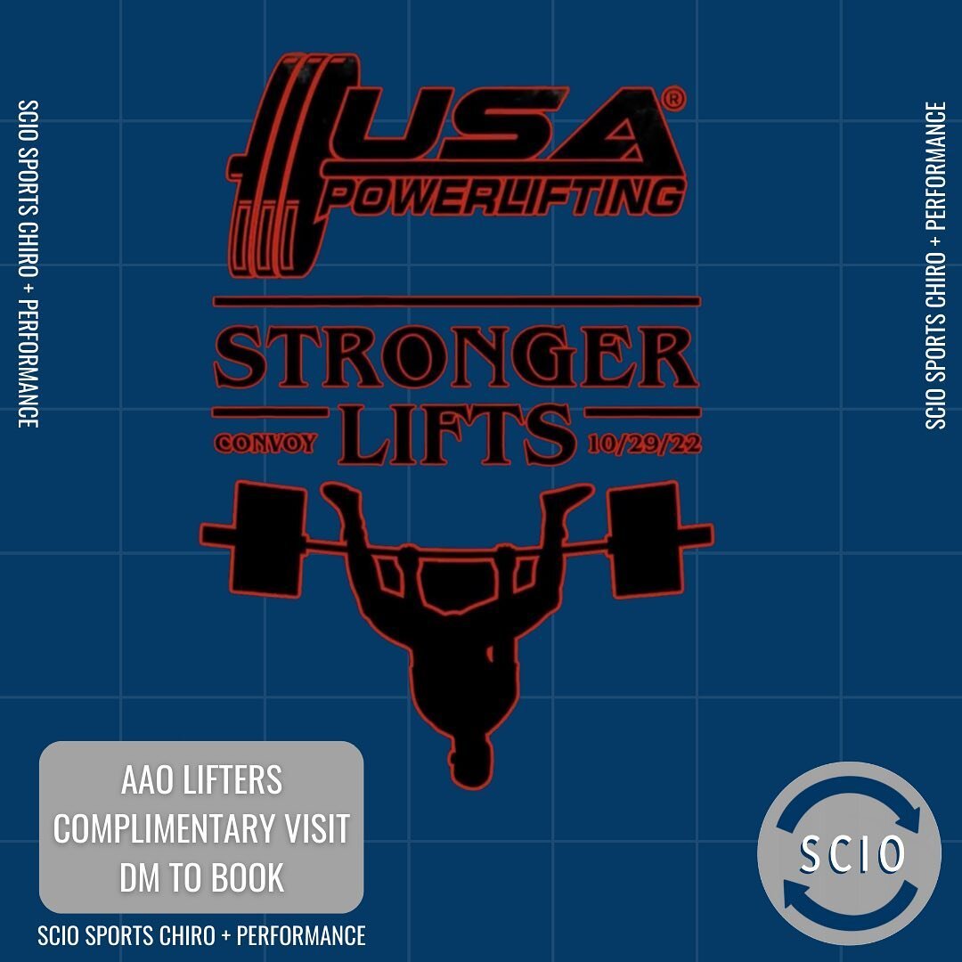 SCIO is super excited to be supporting @convoy_strength and @usapowerlifting this month with the Stronger Lifts meet! 

All registered athletes can redeem a COMPLIMENTARY first visit with SCIO between TOMORROW and meet day! 

Contact us directly with