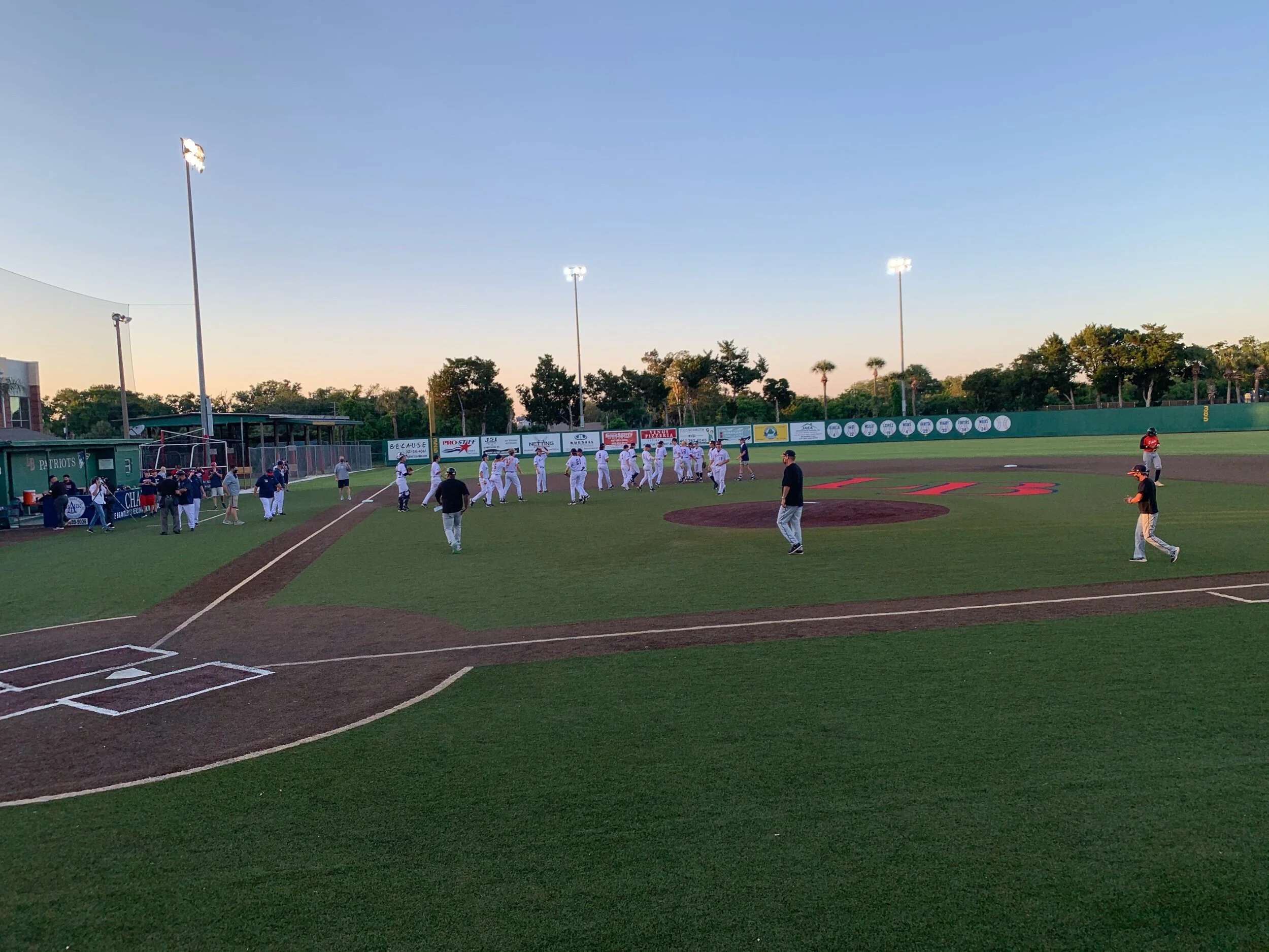 Heyman Homers Three Times, Hensley Tosses No-No as Patriots Roll 11-0