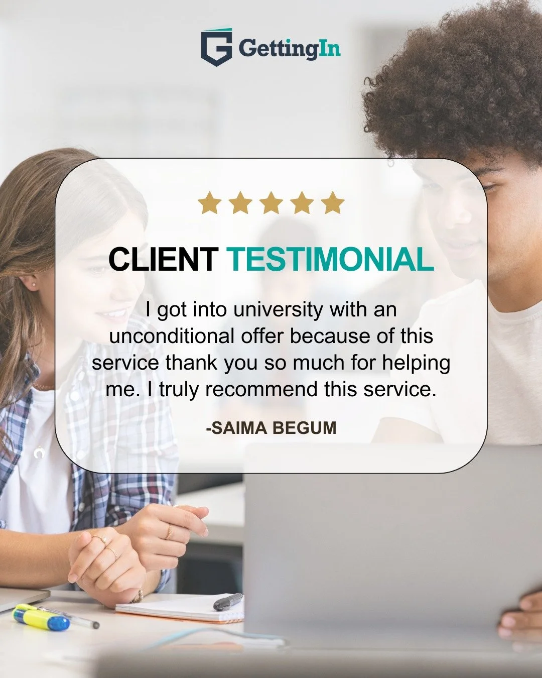 We are grateful for the kind words shared by students who trust us with their UCAS journey. Your success is at the heart of what we do.

Visit our website to see how we can support you too.

https://www.gettingin.co.uk/

#ucas #universityapplication 