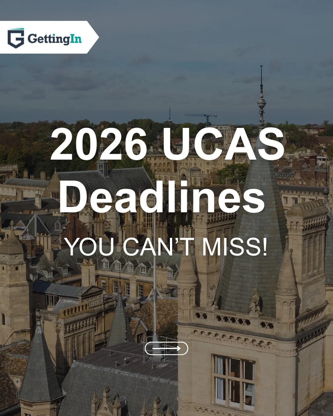 🎓 Applying to university in 2026? Here&rsquo;s the one thing you can&rsquo;t afford to forget: your UCAS deadlines!

Deadlines for Medicine, Dentistry, and Oxbridge come months earlier than most realise.

Don&rsquo;t wait until the last minute, star