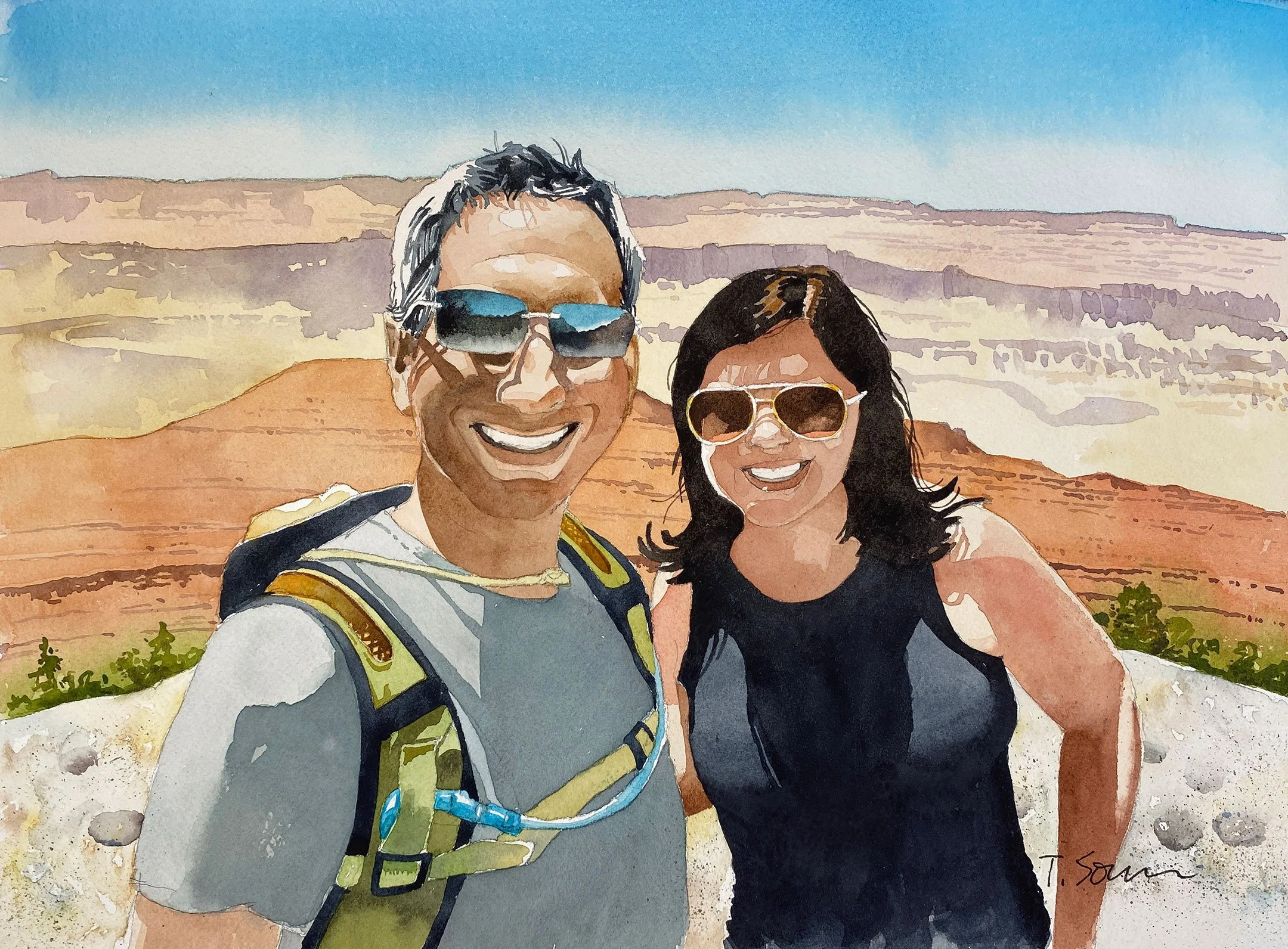 Couple on vacation at the Grand Canyon.