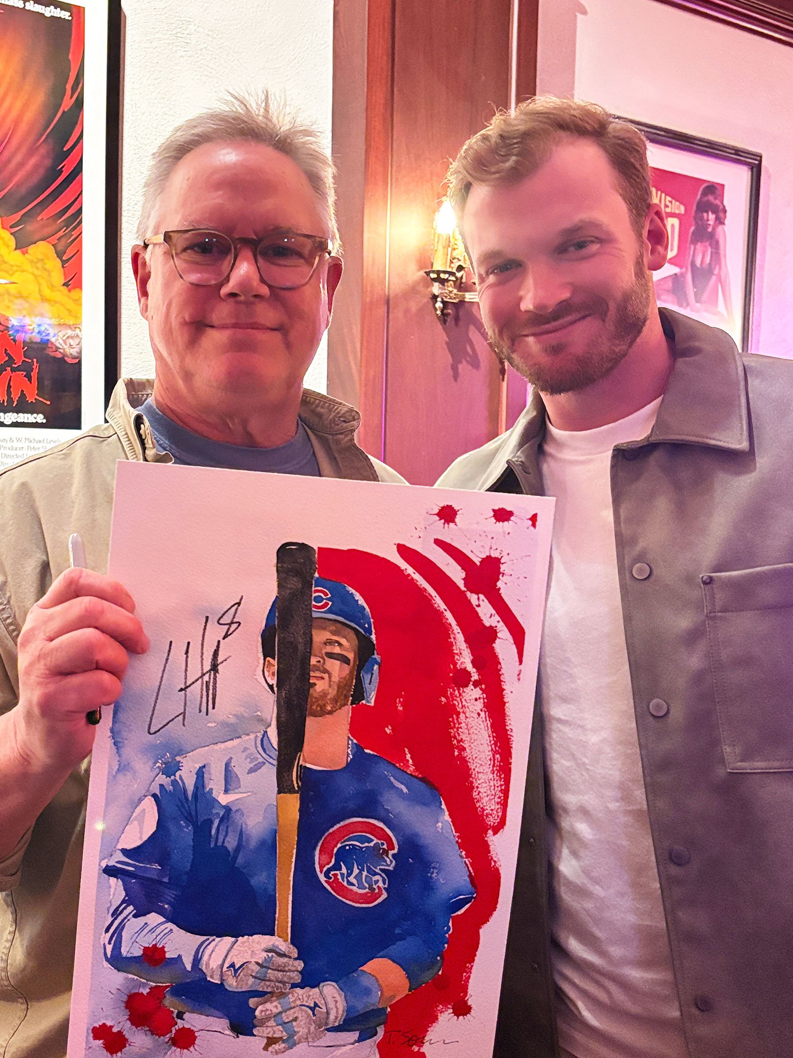 Me getting a painting signed by Ian Happ