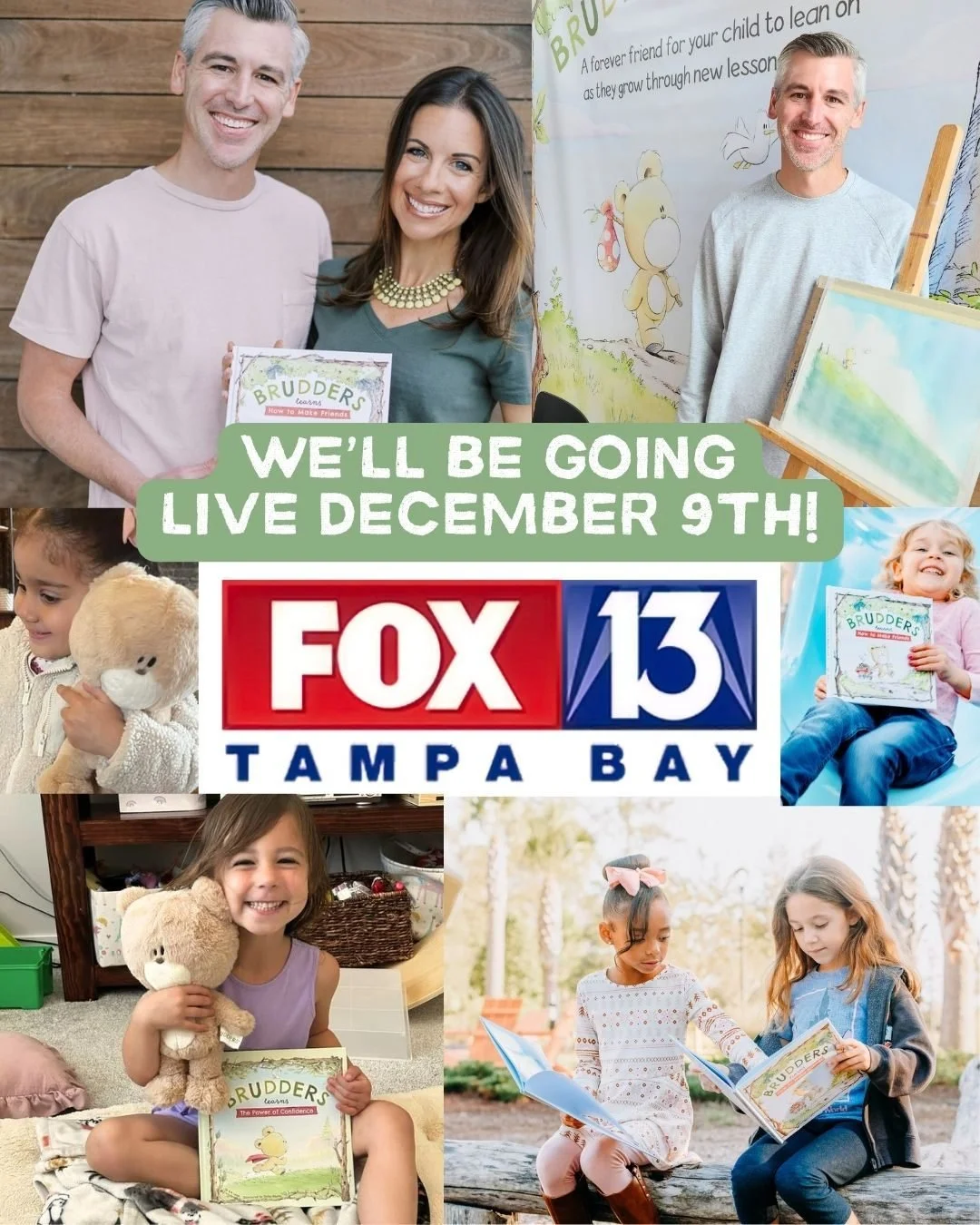 This is a full-circle moment for us. 💛

Tomorrow morning, Charley Belcher from Fox 13 is coming to our home studio to share the story of Brudders Books!
We grew up watching him here in Tampa Bay&hellip; and now he&rsquo;s featuring our children&rsqu