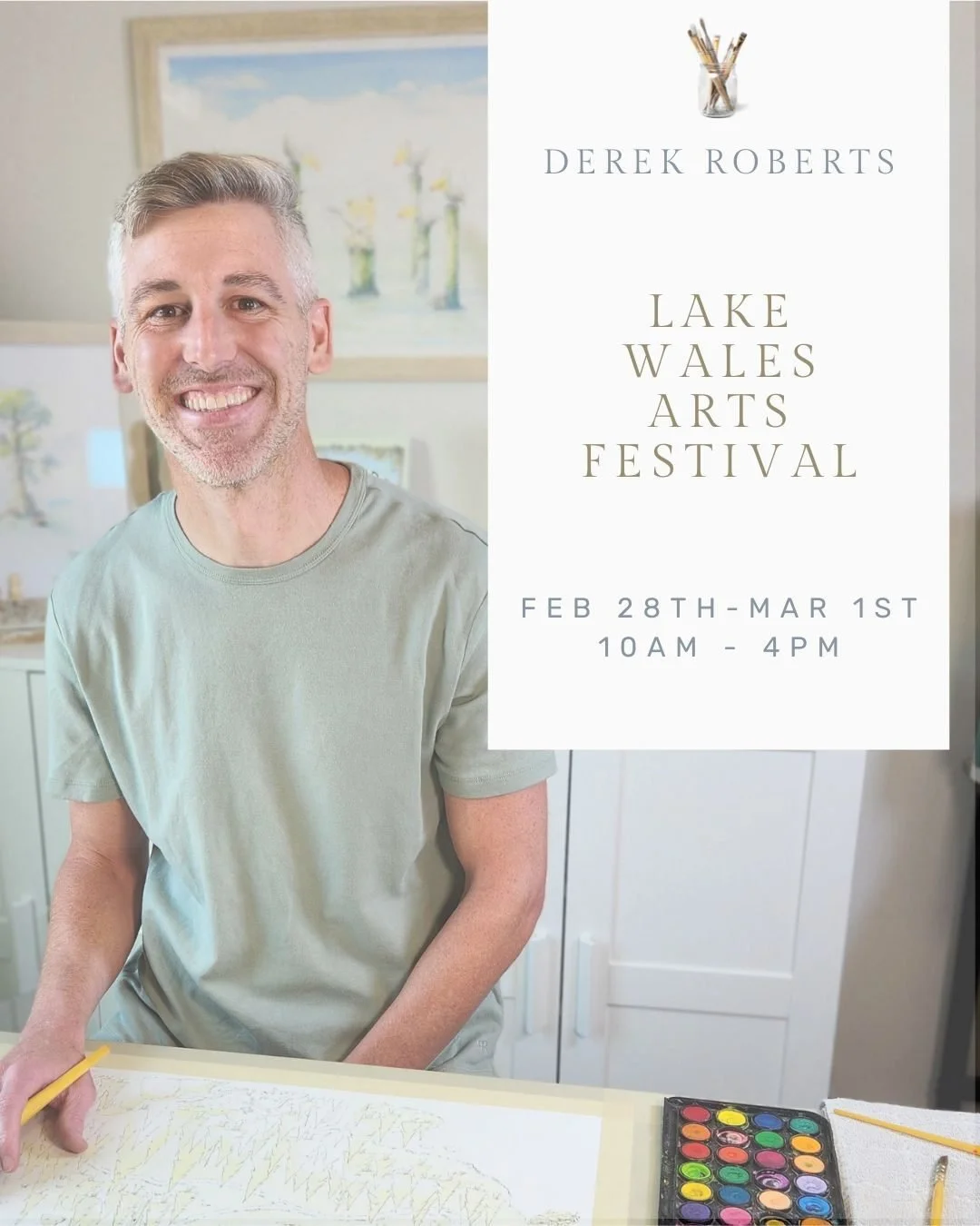 This coming weekend Derek will be featured at the @lakewalesartscouncil Art Festival!  This will be our first time at this show and we cannot wait to see you Central Florida!  Derek's got some new paintings to share!
.
.
#lakewales #centralflorida #a