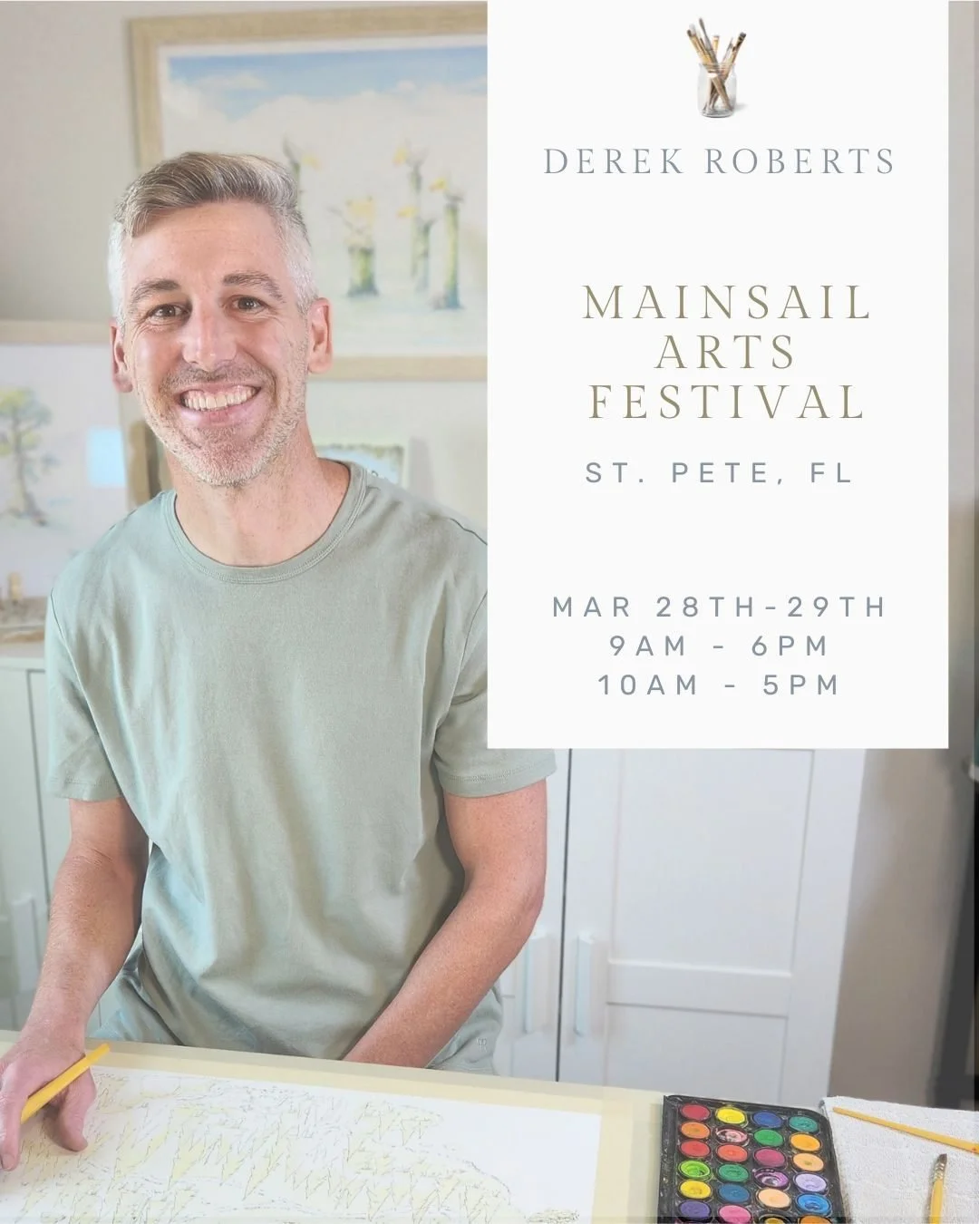 Our final show of the season and what better place to celebrate than at the beautiful #vinoypark in St. Pete!  Derek has several new paintings not featured here or online yet that you'll just have to come and seeeee :). One is pretty funny and the ot