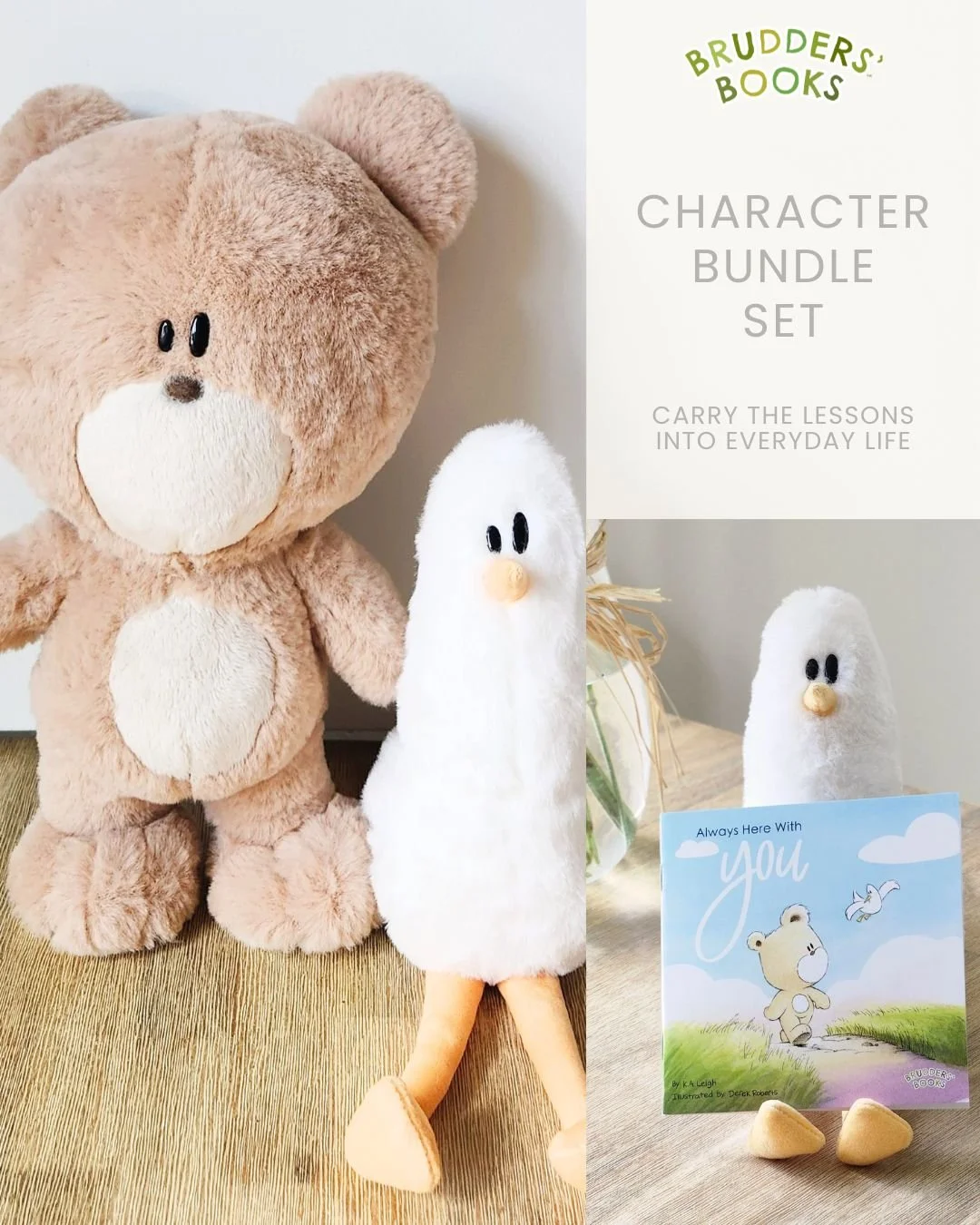 Best buddies, Brudders &amp; Zeke, are excited to bring lots of joy, smiles, and snuggles this Easter!  Now available in a bundle set at www.BruddersBooks.com/shopnow.  The plushie characters have been a great way for kids to role play emotions and b