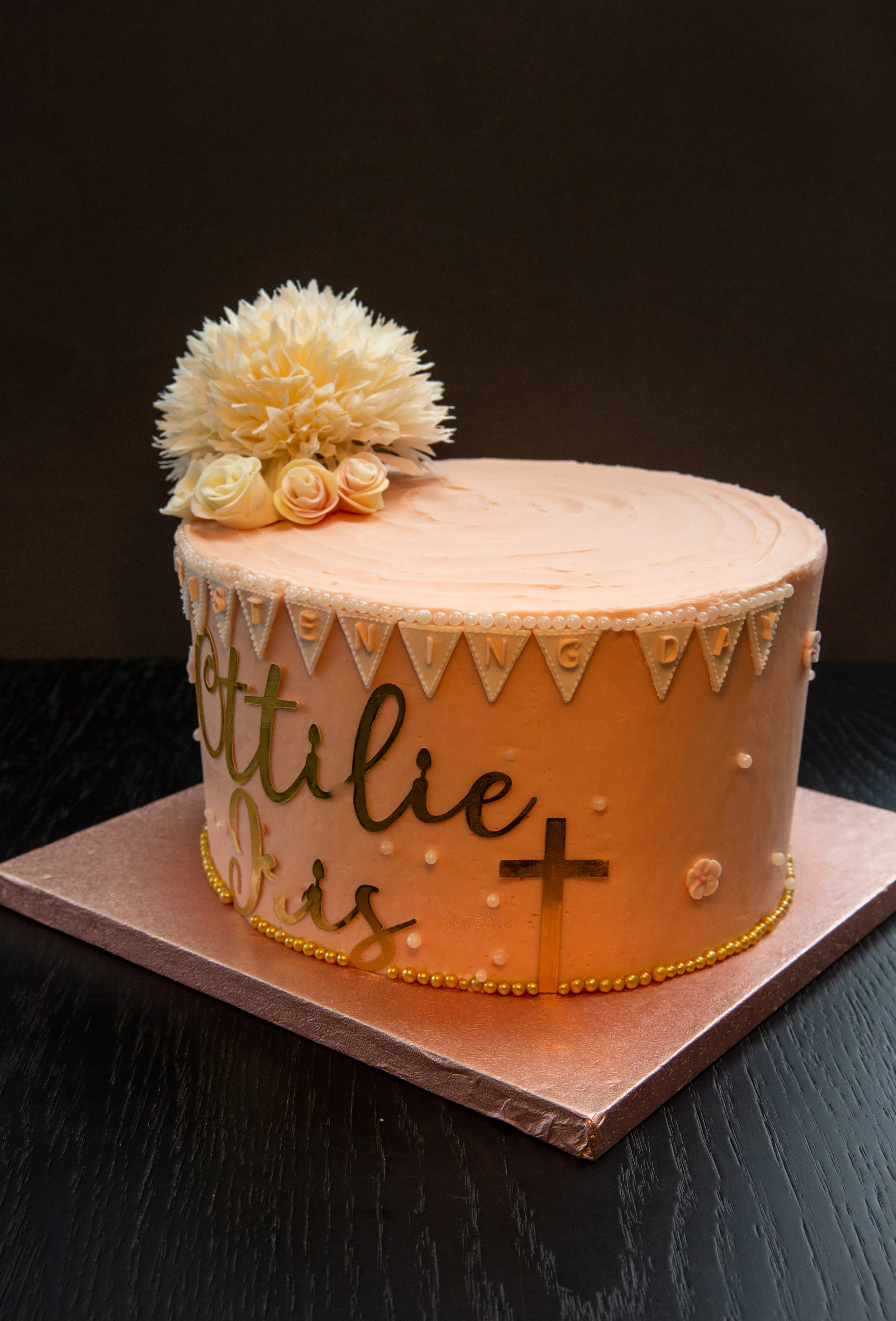 Pink Christening Cake