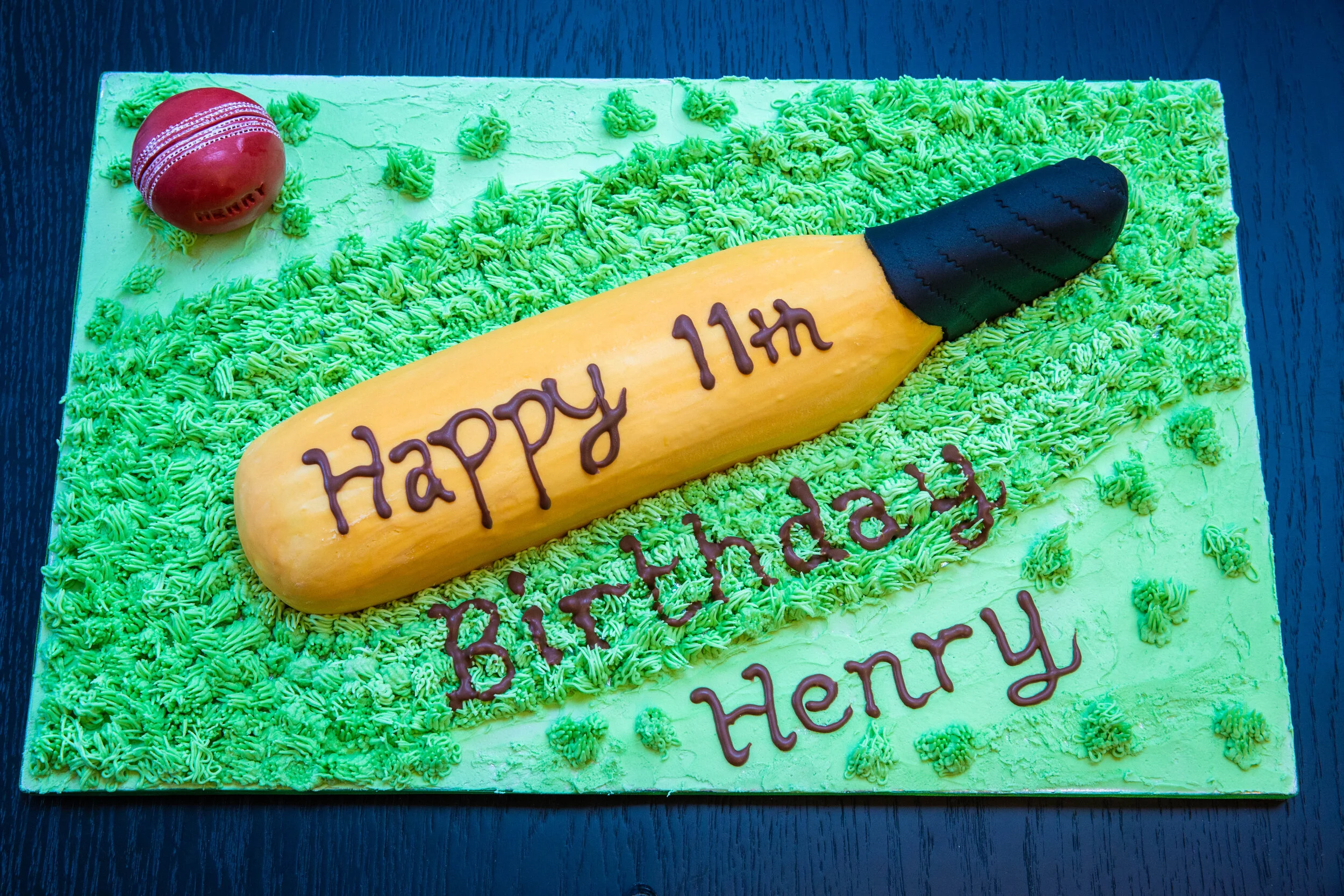 Cricket Themed Birthday Cake