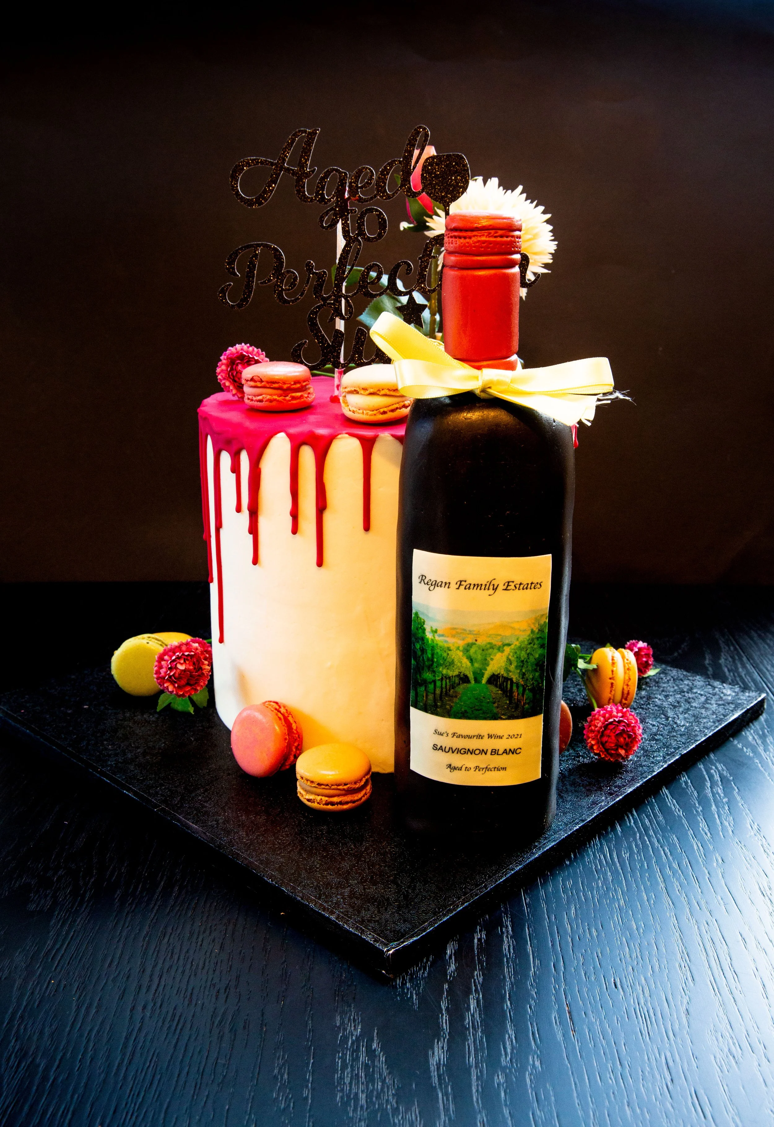 Wine Bottle Themed Birthday Cake