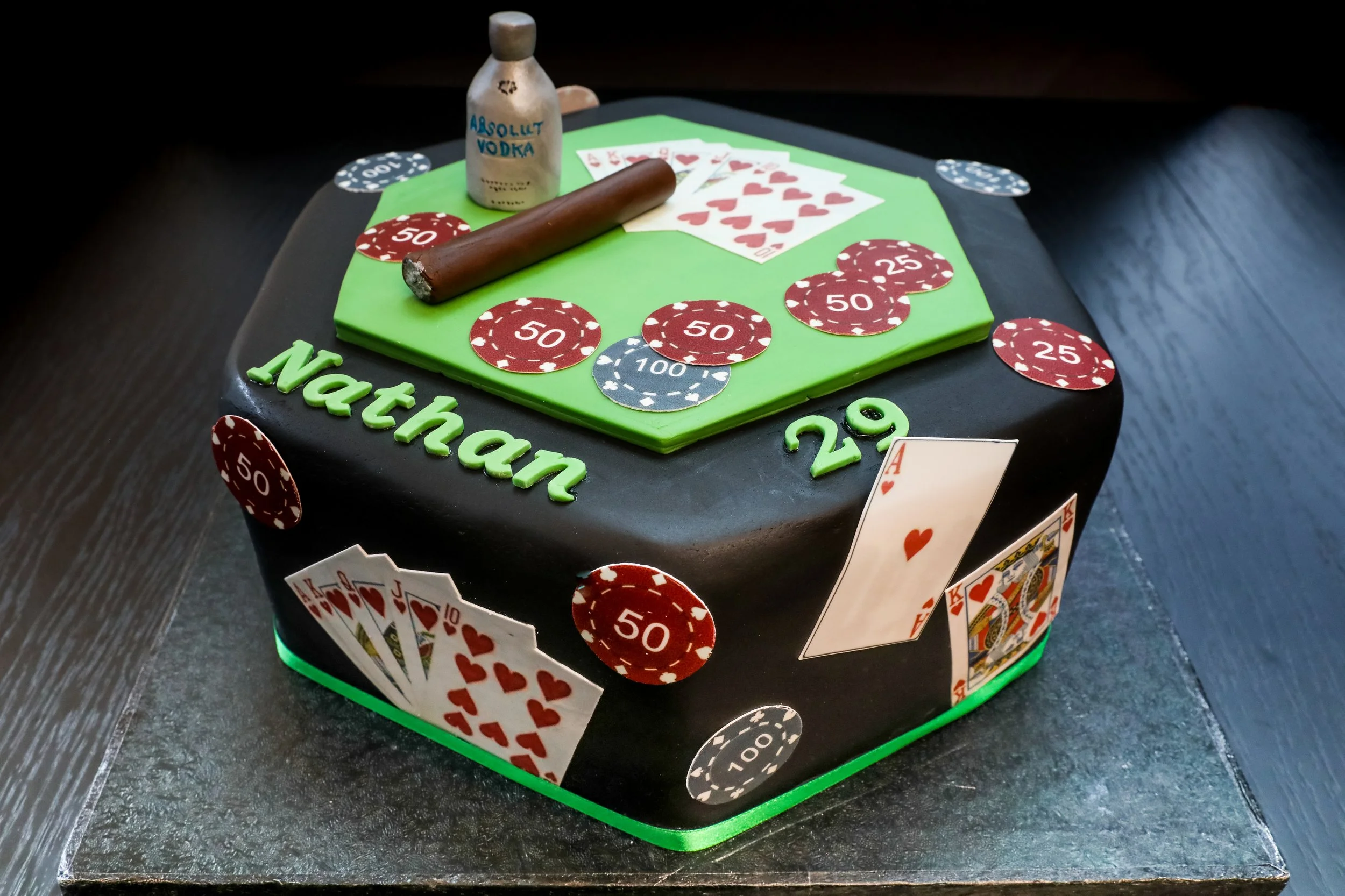 Casino Table Themed Birthday Cake