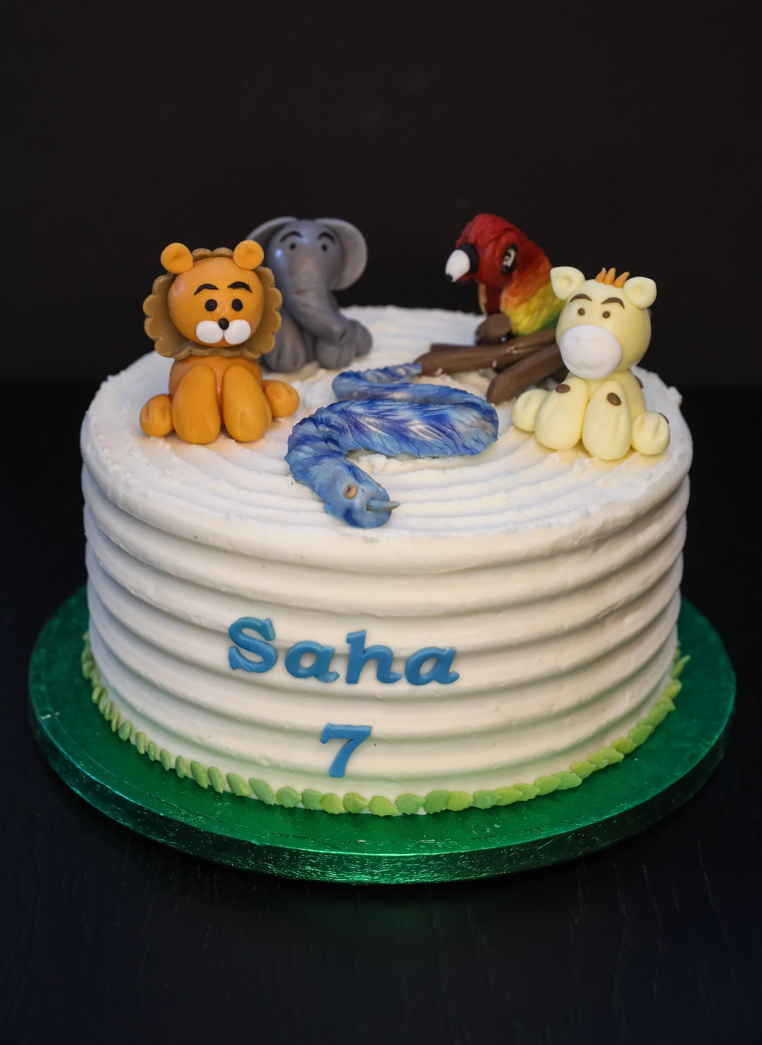 Jungle Animals Themed Birthday Cake