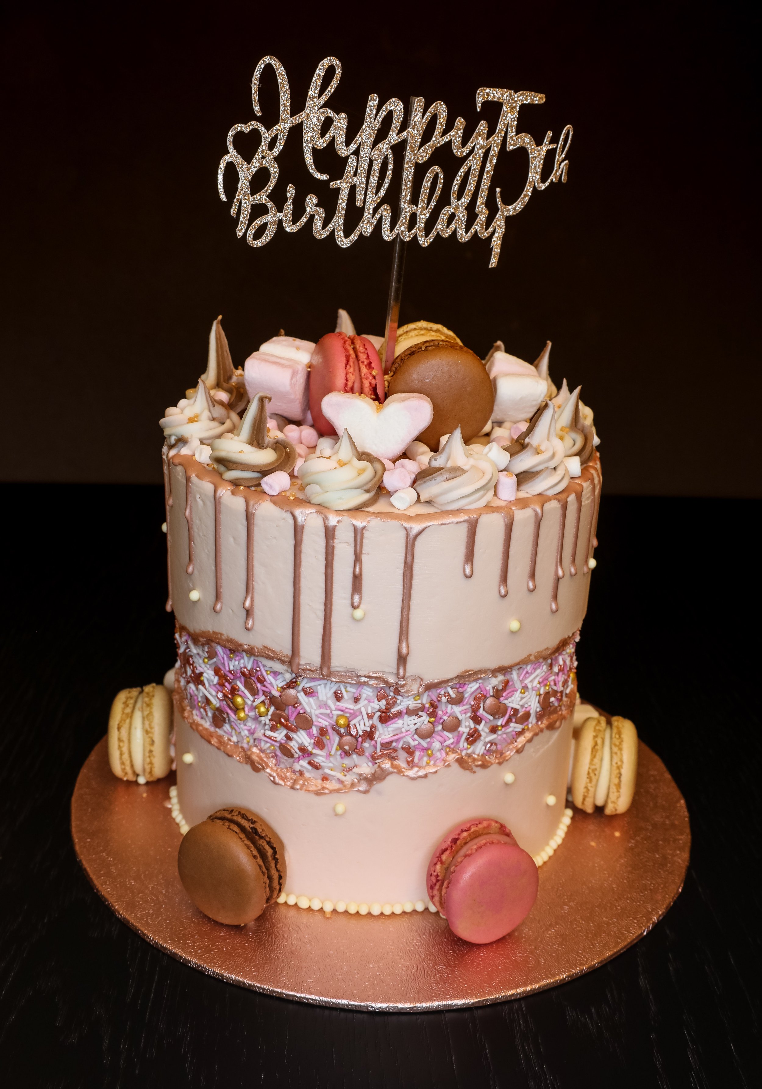 Faulted Macaron Birthday Cake