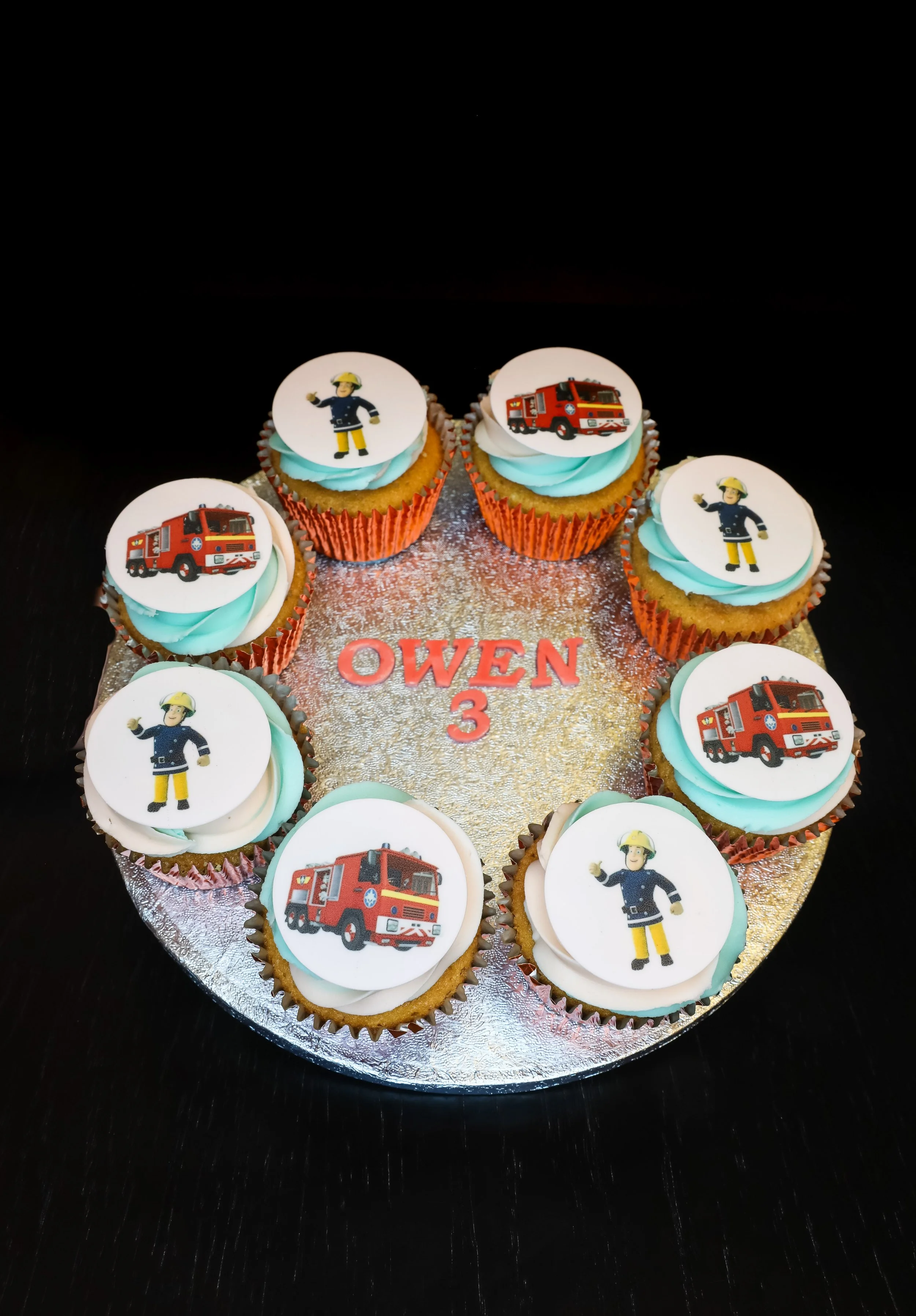 Fireman Sam Themed Cup Cakes